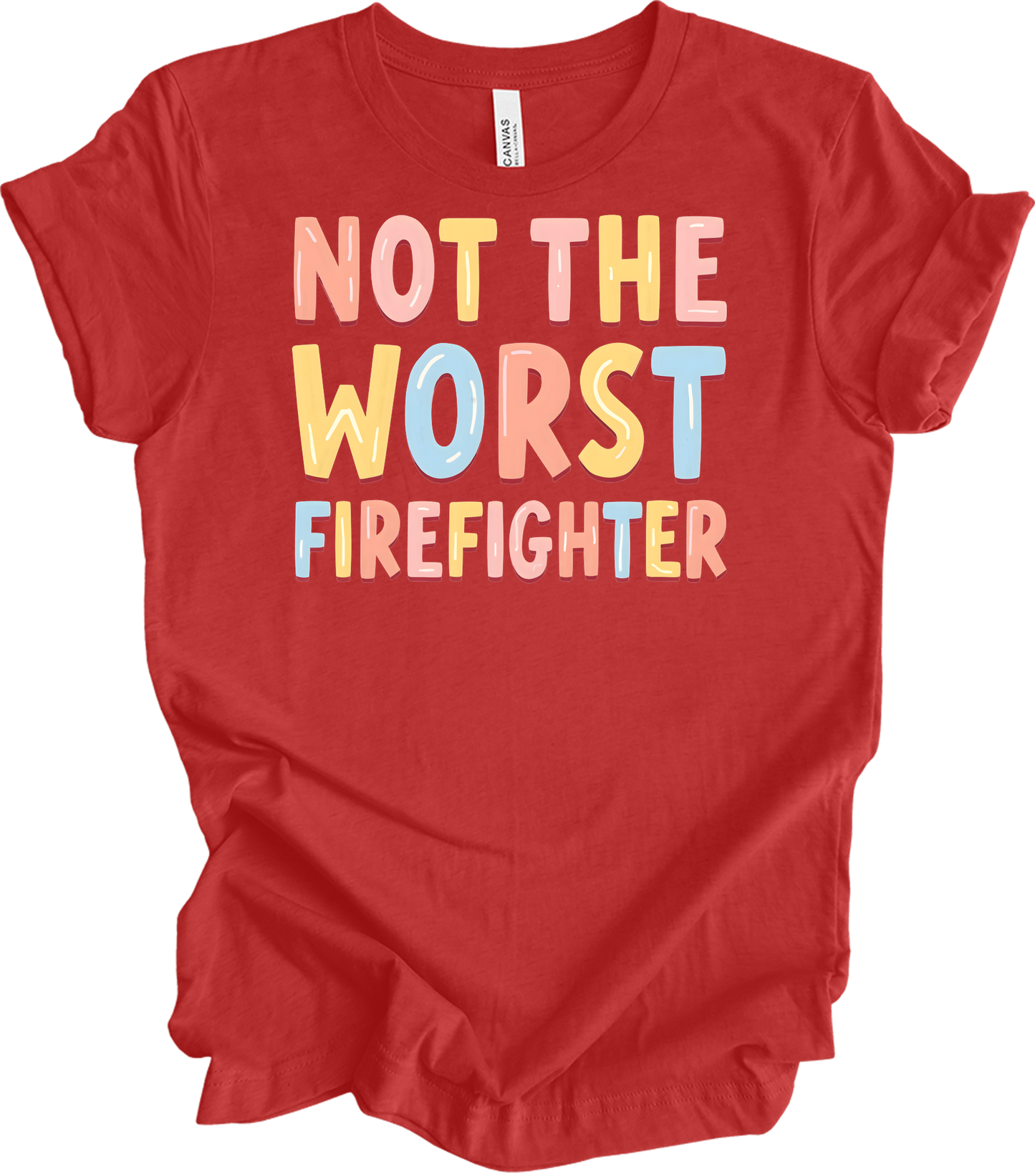 Not the Worst Firefighter T-Shirt in Heather Red
