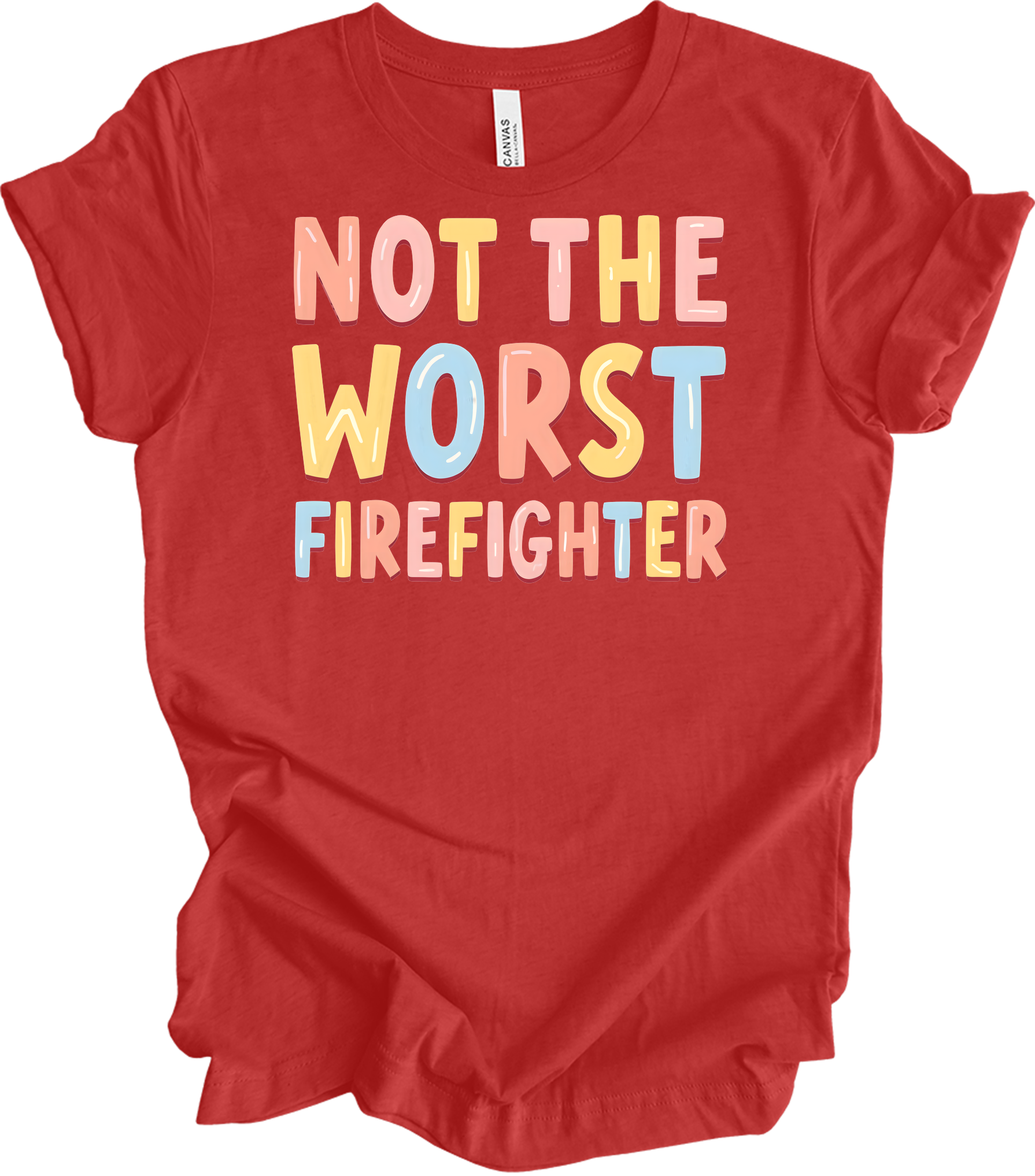 Not the Worst Firefighter T-Shirt in Heather Red