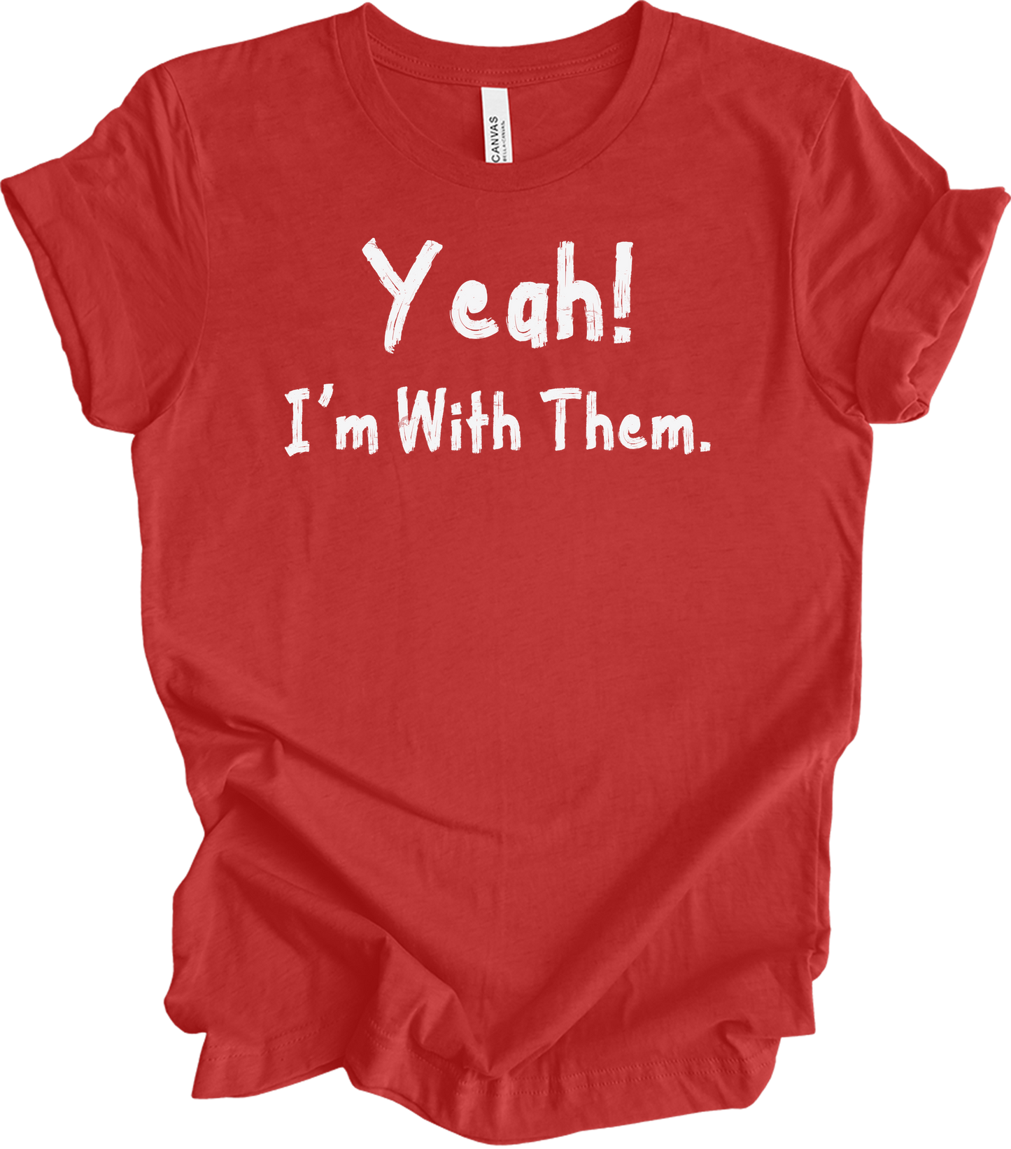 Yeah! I'm With Them Funny Sarcastic Matching Family Vacation T-Shirt in Heather Red