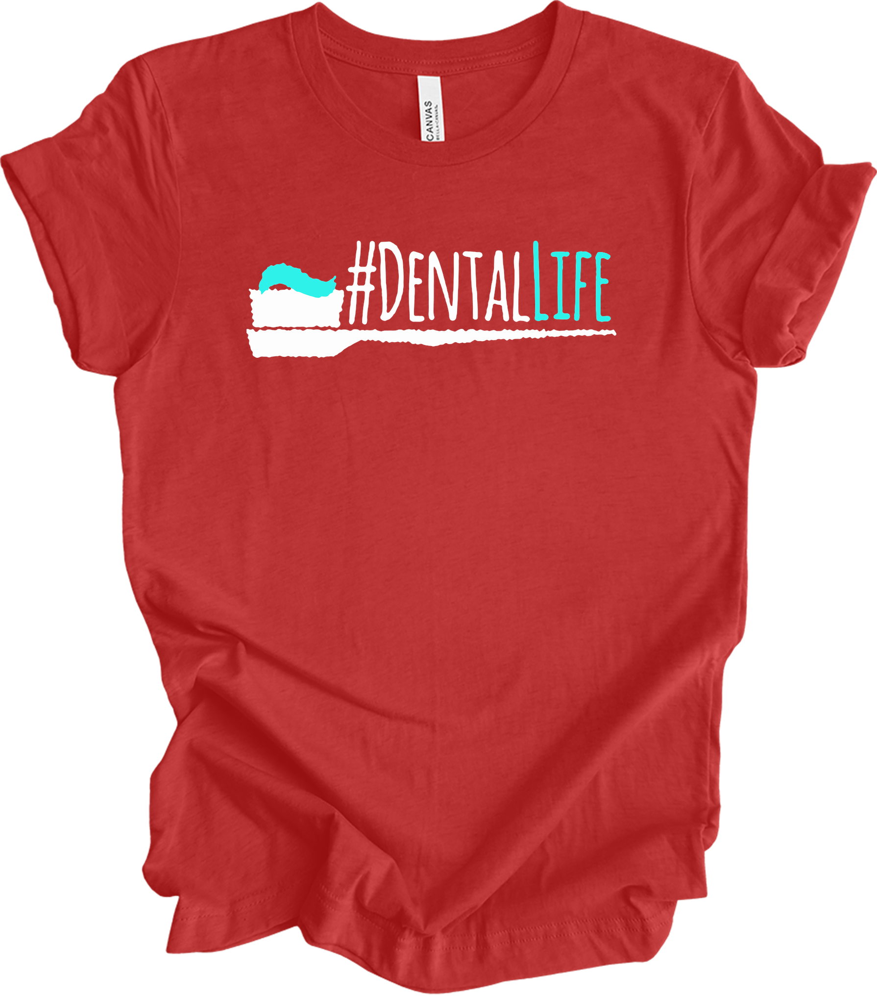 Funny #DentalLife for Dental Pros T-Shirt in Heather Red