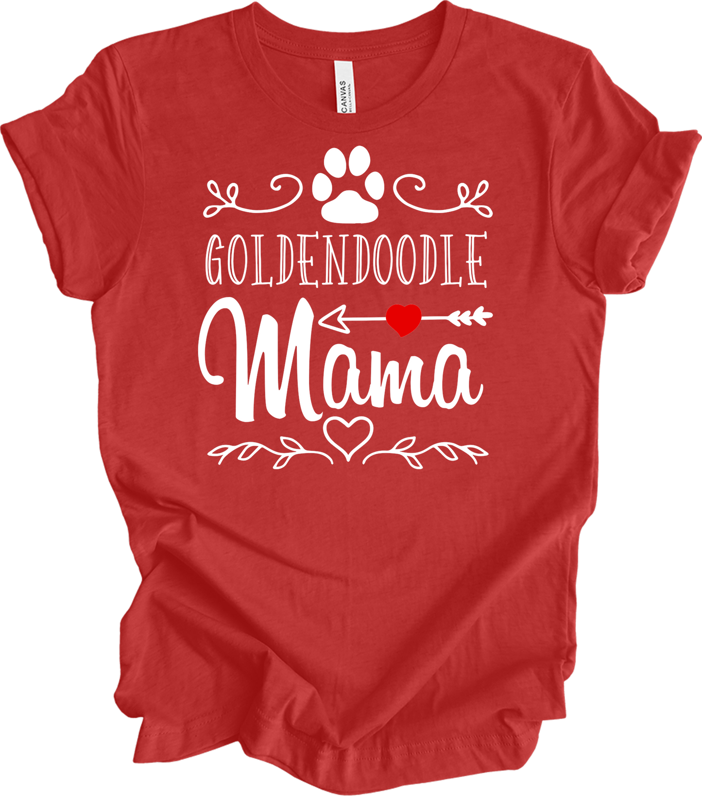 Goldendoodle Mama - Dog Lover Gift T-Shirt in Heather Red