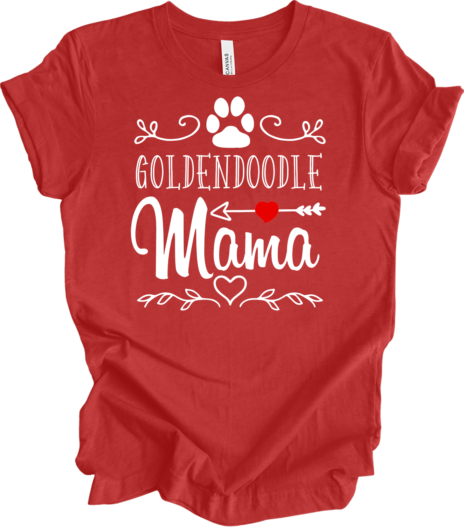 Goldendoodle Mama - Dog Lover Gift T-Shirt in Heather Red