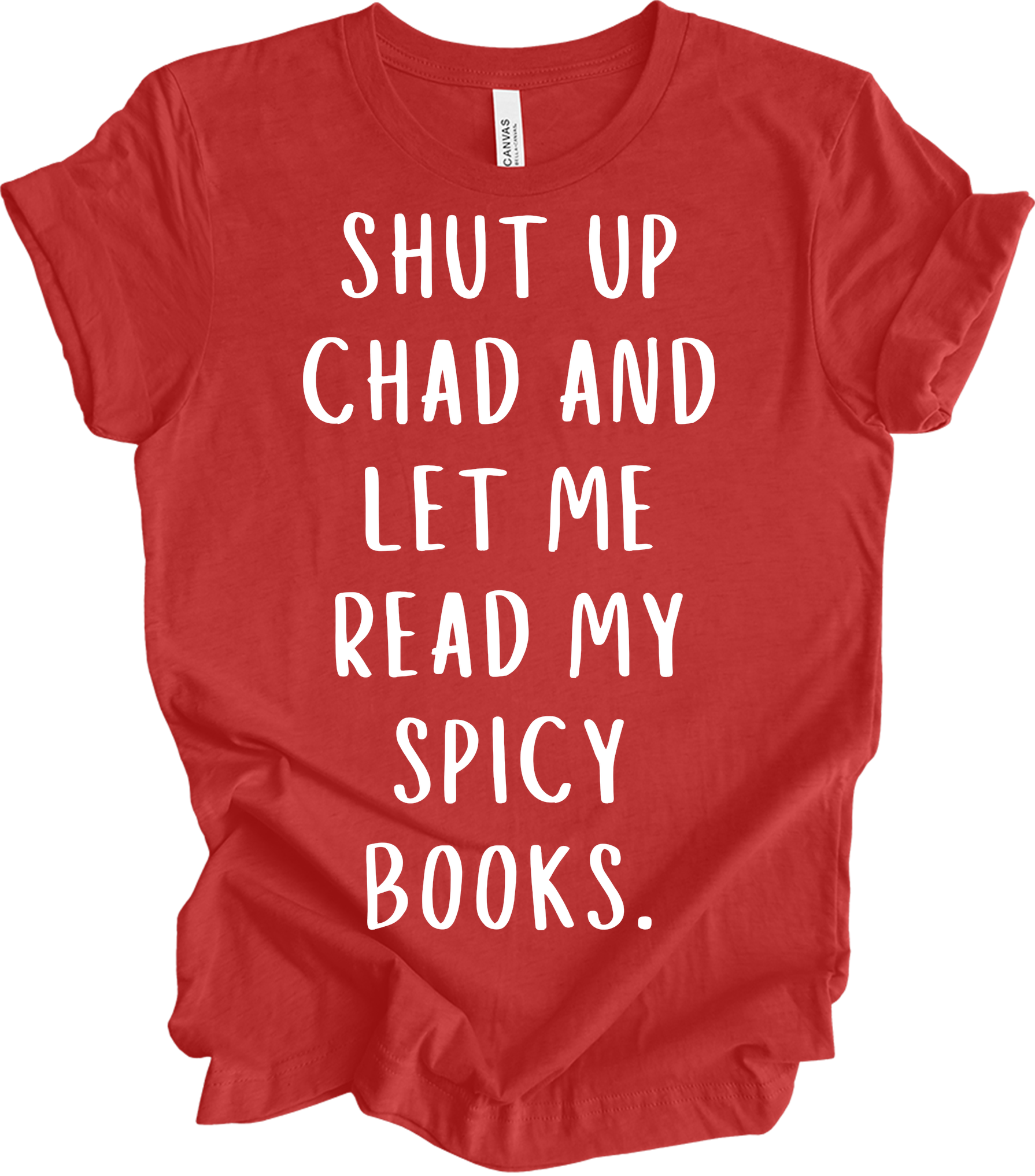 Spicy Books Reading T-Shirt in Heather Red