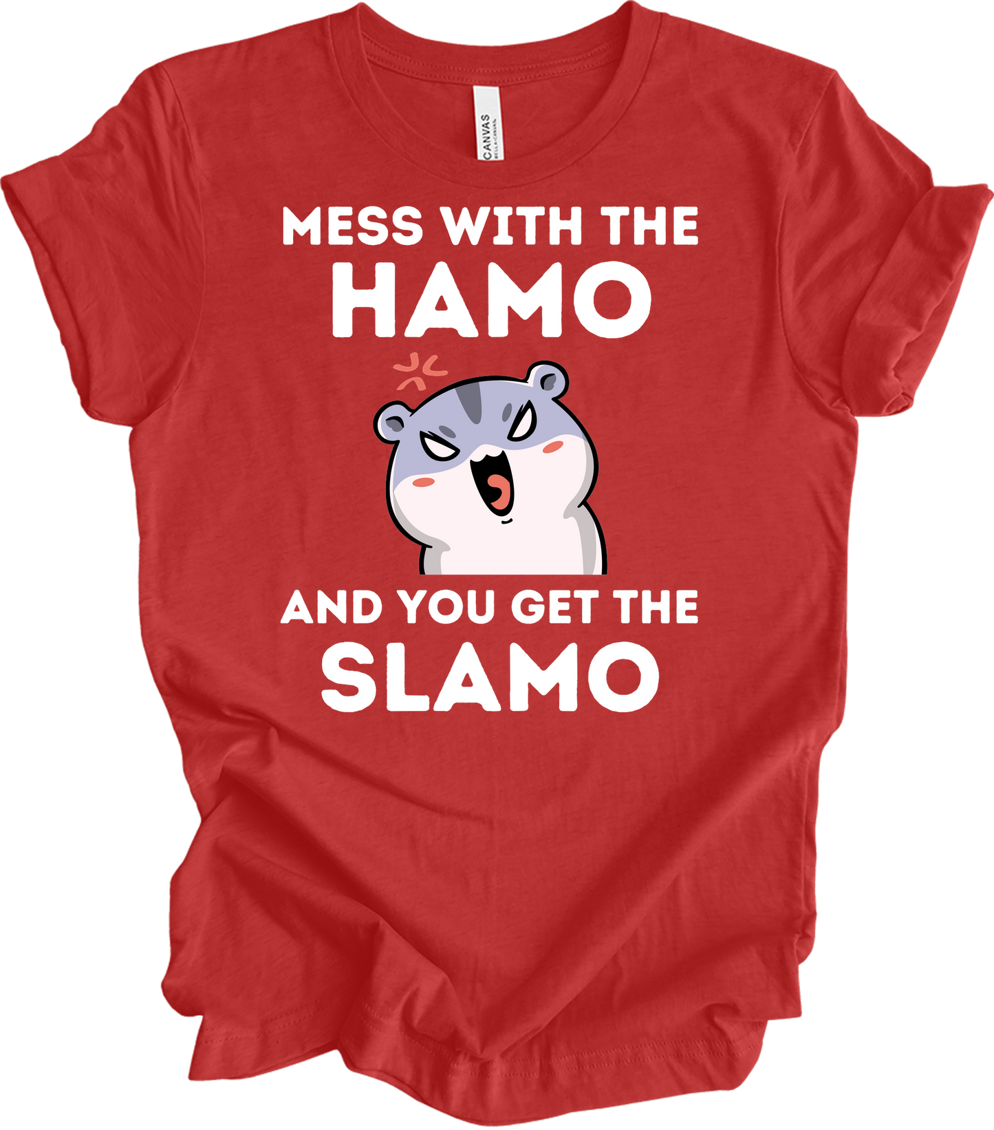 Mess With The Hamo Funny T-Shirt in Heather Red