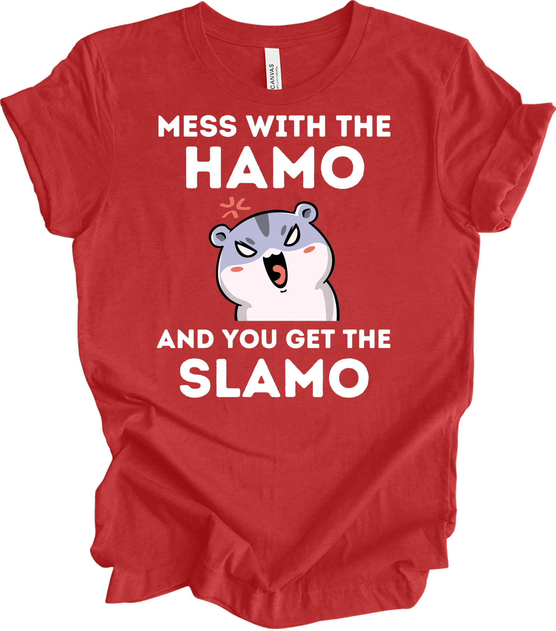 Mess With The Hamo Funny T-Shirt in Heather Red