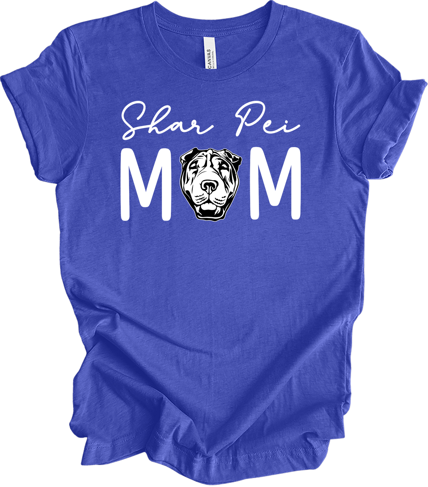 Shar Pei Mom Gift T-Shirt in Heather Royal