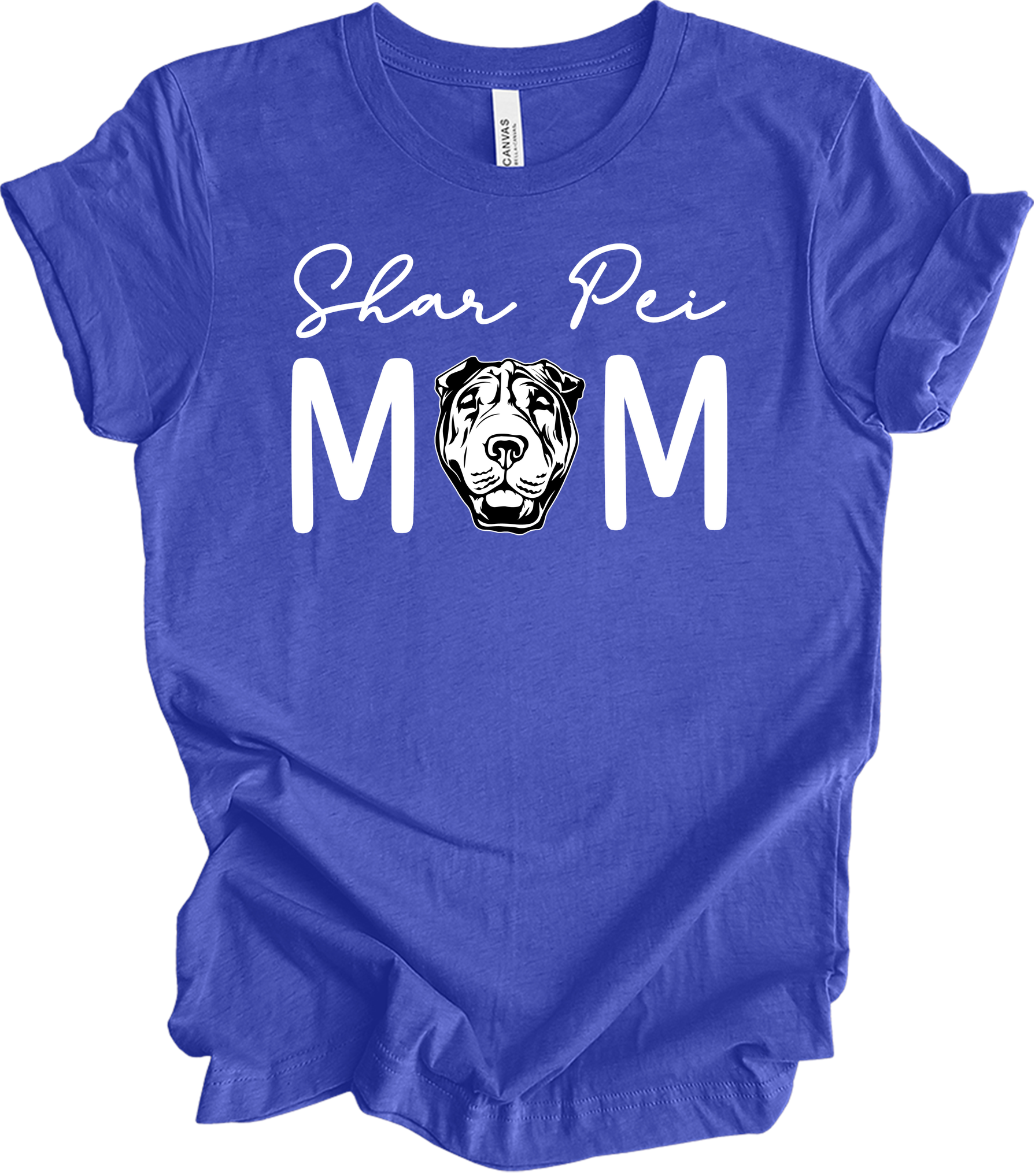 Shar Pei Mom Gift T-Shirt in Heather Royal