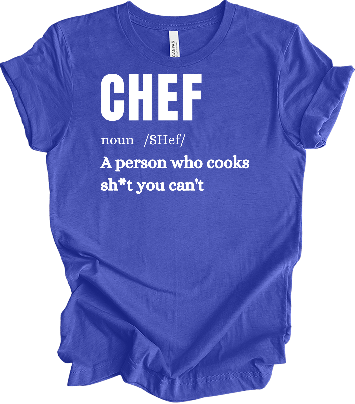 Chef Definition Funny T-Shirt in Heather Royal
