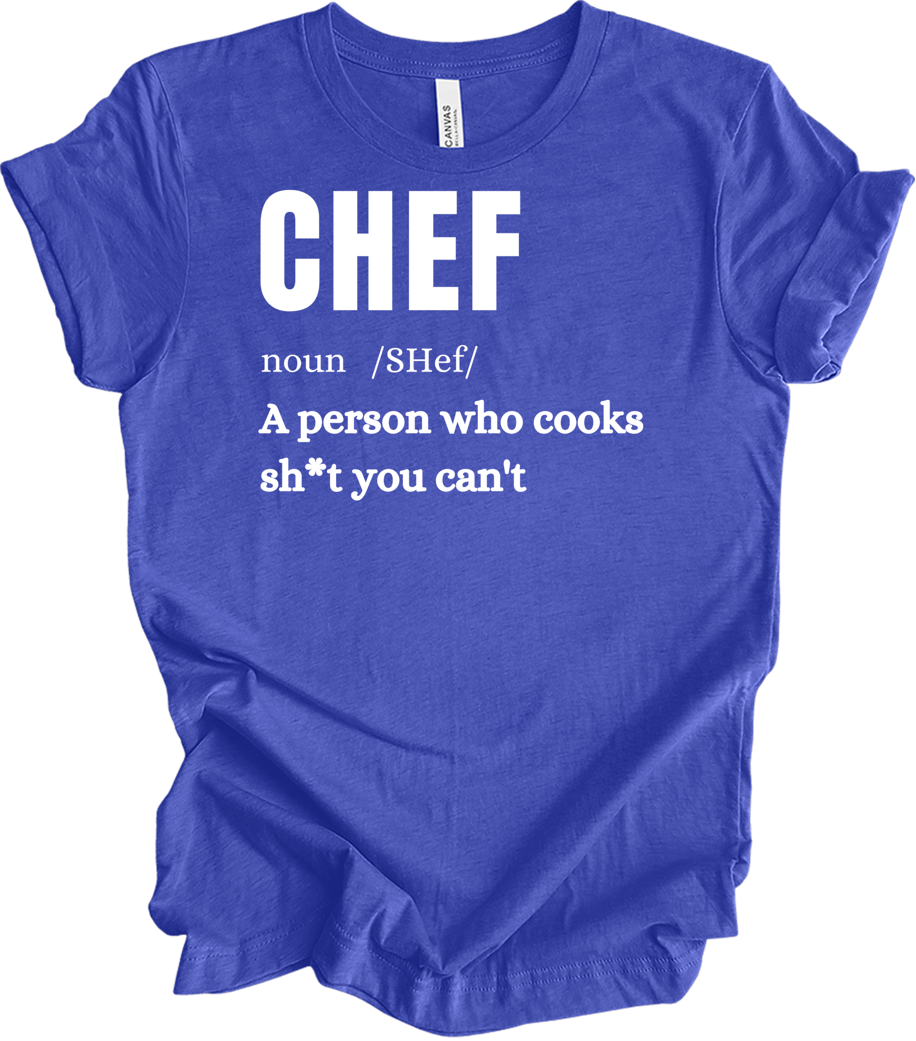 Chef Definition Funny T-Shirt in Heather Royal
