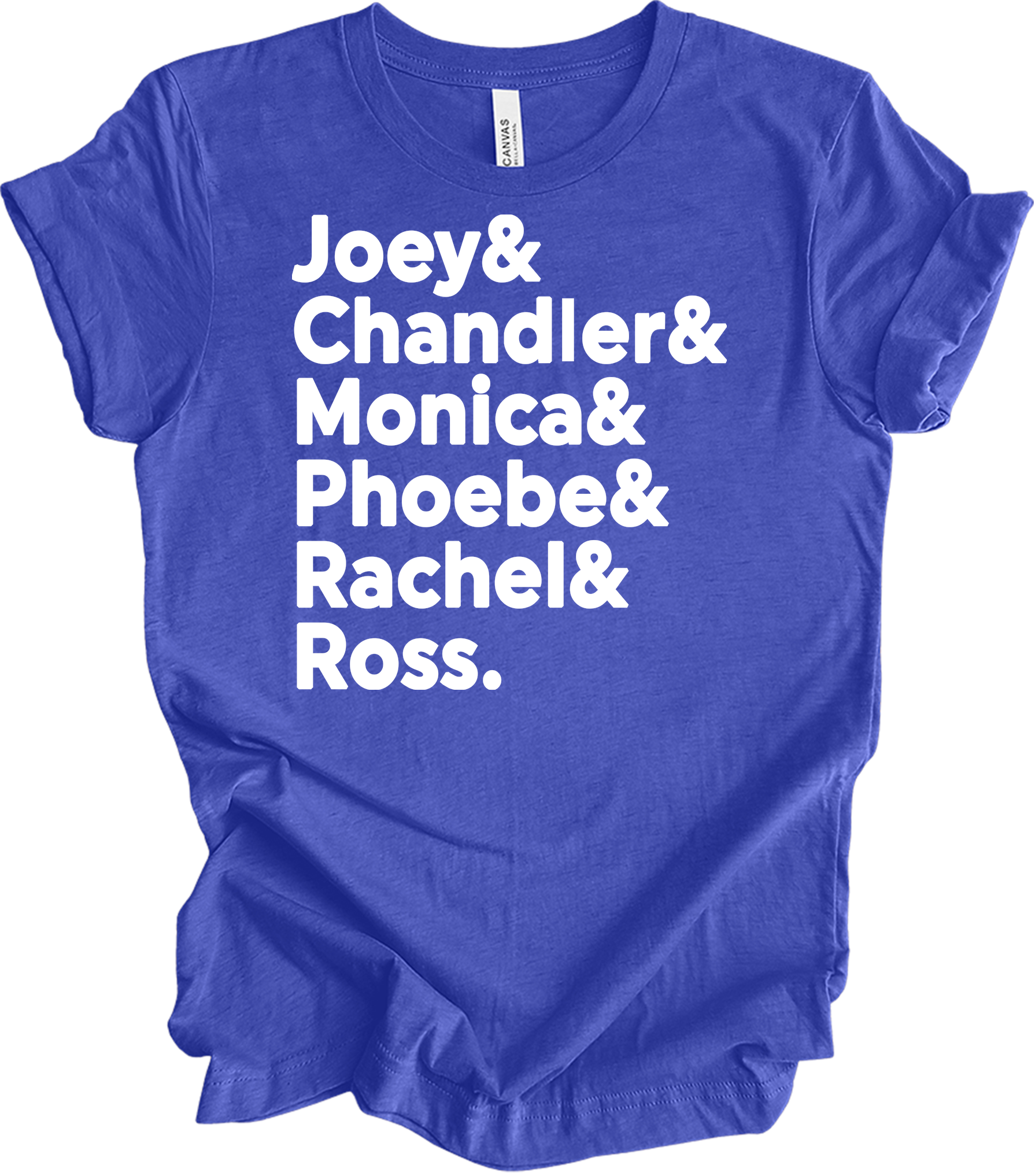 Friends Names List T-Shirt in Heather Royal