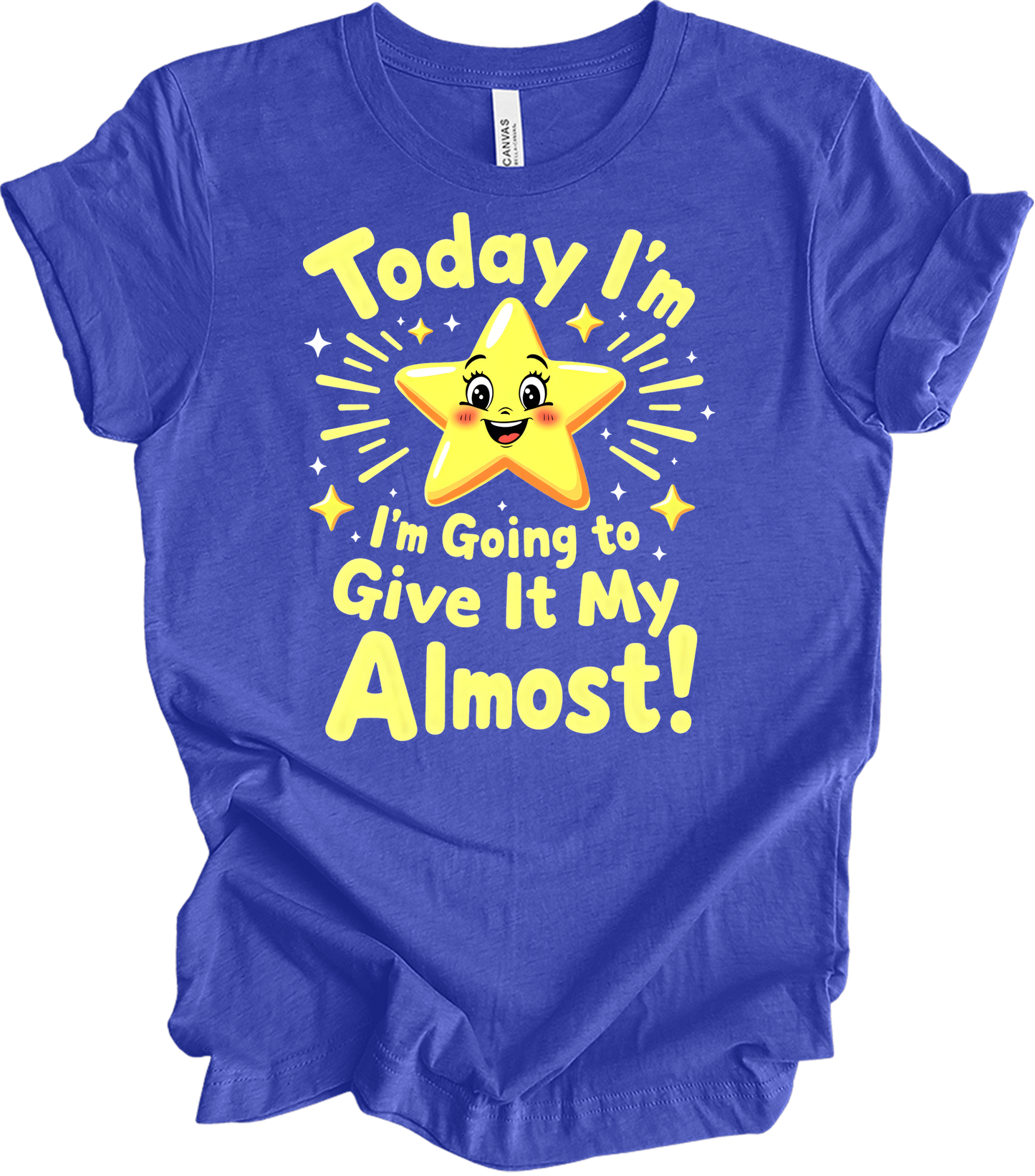 Sarcastic Star : Almost Effort T-Shirt in Heather Royal