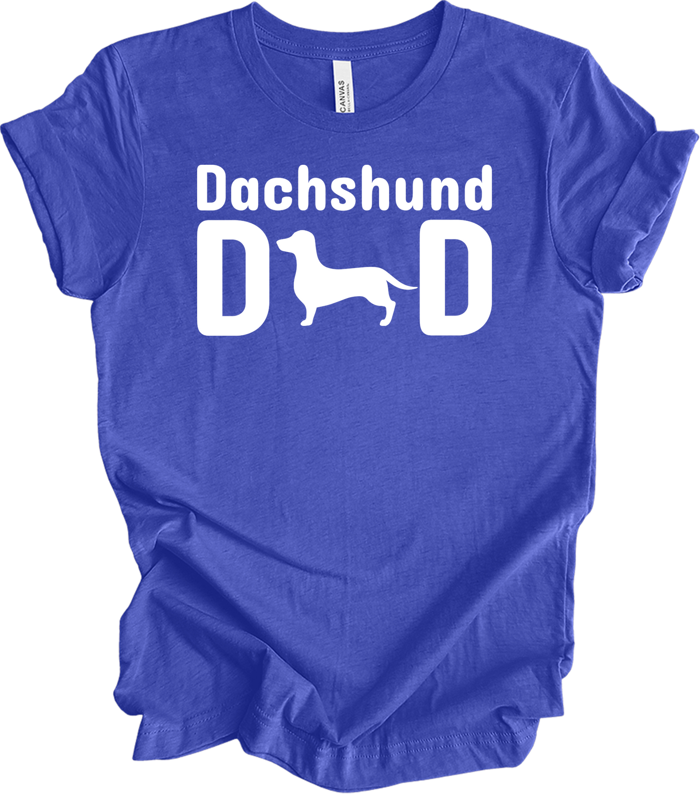 Dachshund Dad - Retro Vintage Wiener Dog T-Shirt in Heather Royal