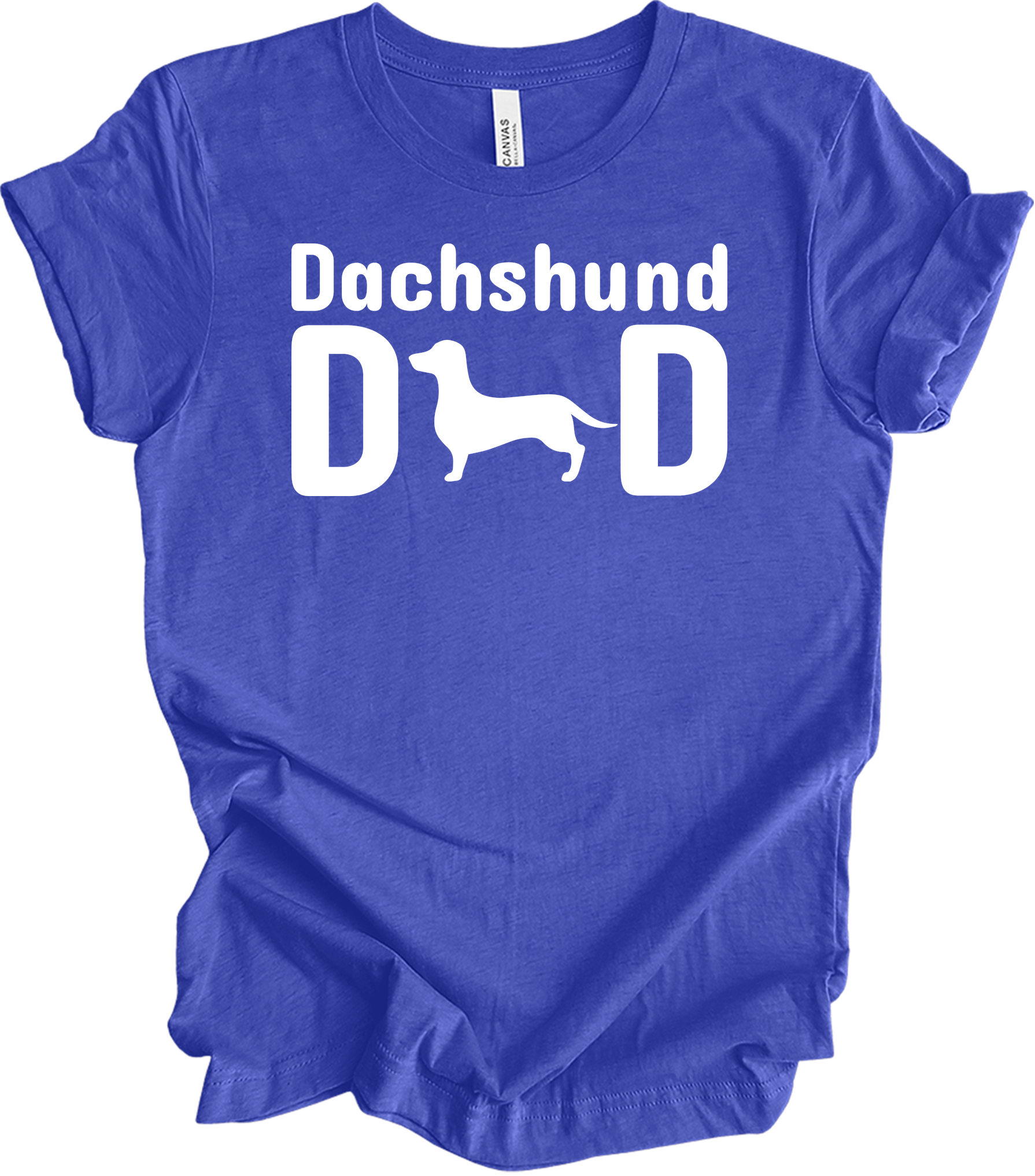 Dachshund Dad - Retro Vintage Wiener Dog T-Shirt in Heather Royal