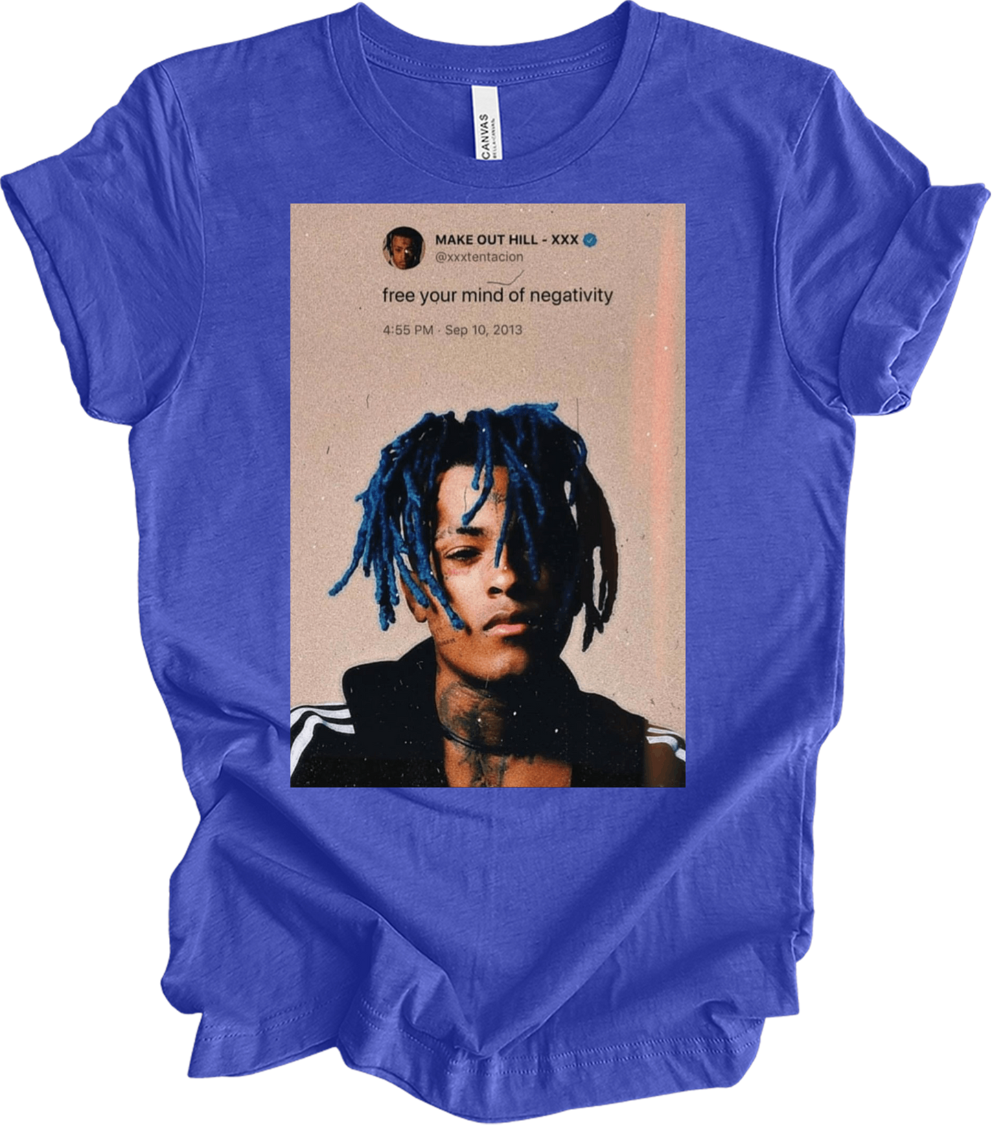 XXXTentacion Quote T-Shirt in Heather Royal