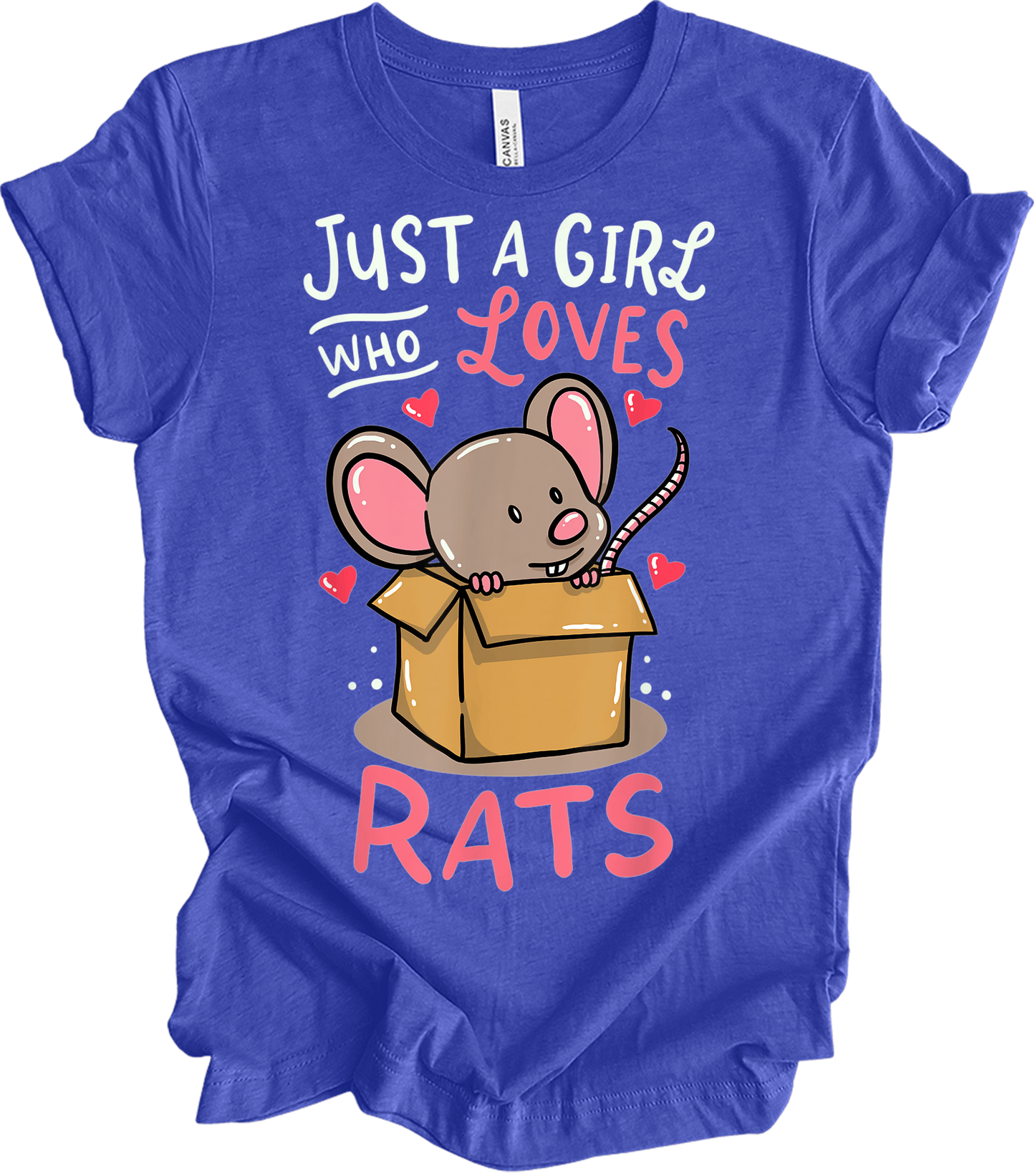 Just a Girl Who Loves Rats T-Shirt in Heather Royal