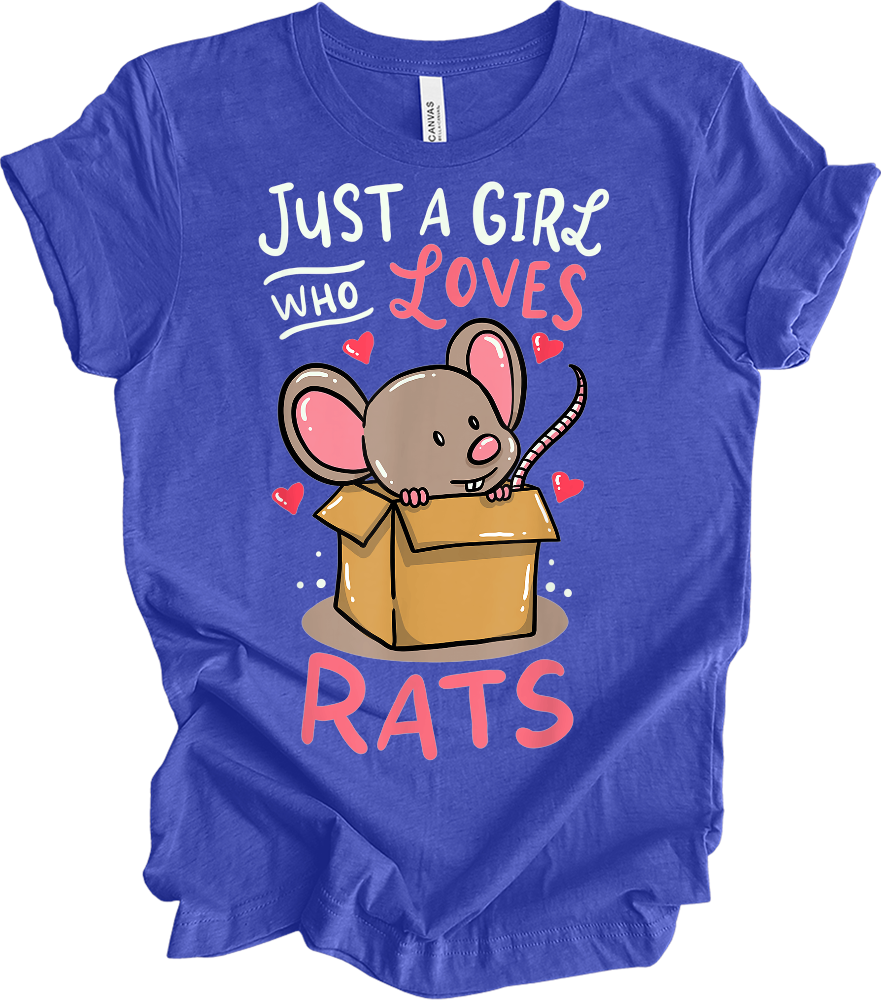 Just a Girl Who Loves Rats T-Shirt in Heather Royal