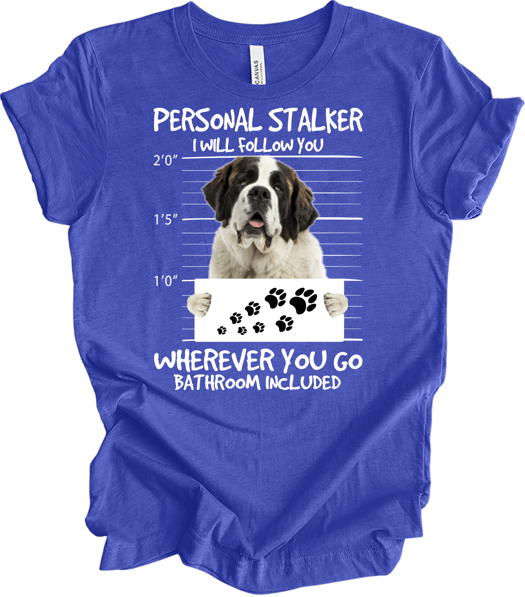 Saint Bernard Personal Stalker T-Shirt in Heather Royal