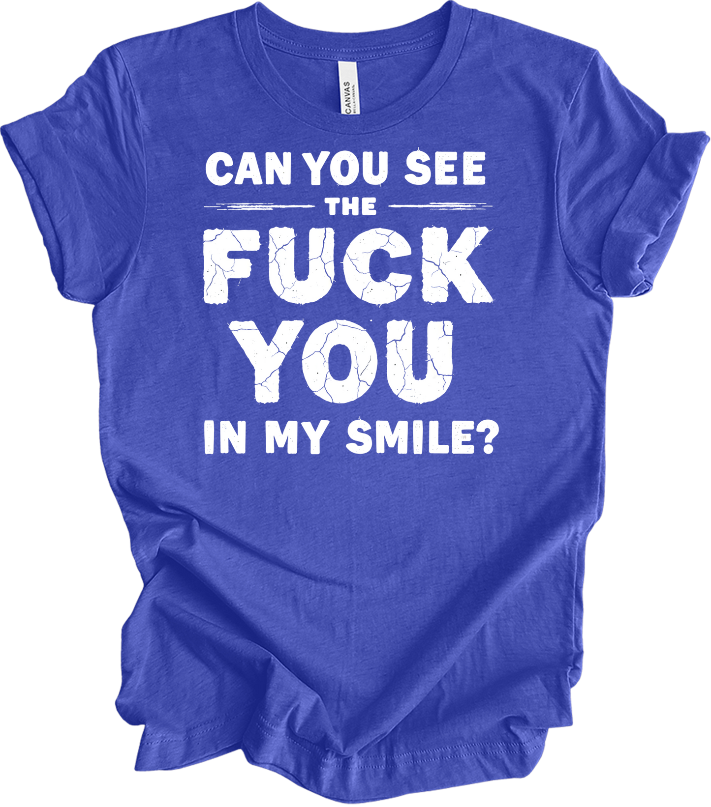 Eulogy Humor - Sarcastic Smile T-Shirt in Heather Royal