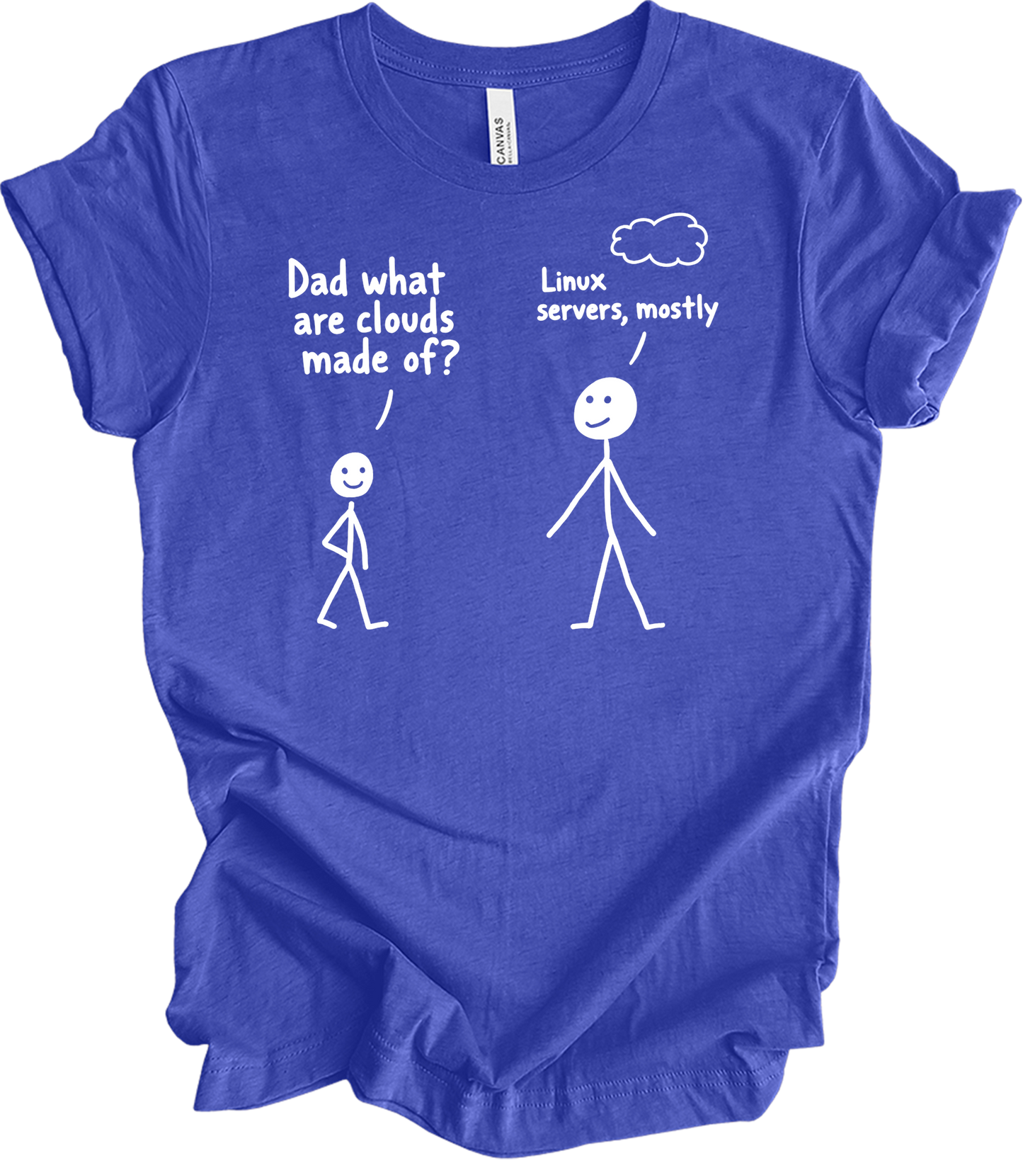 Dad What Are Clouds Made Of? Linux T-Shirt in Heather Royal