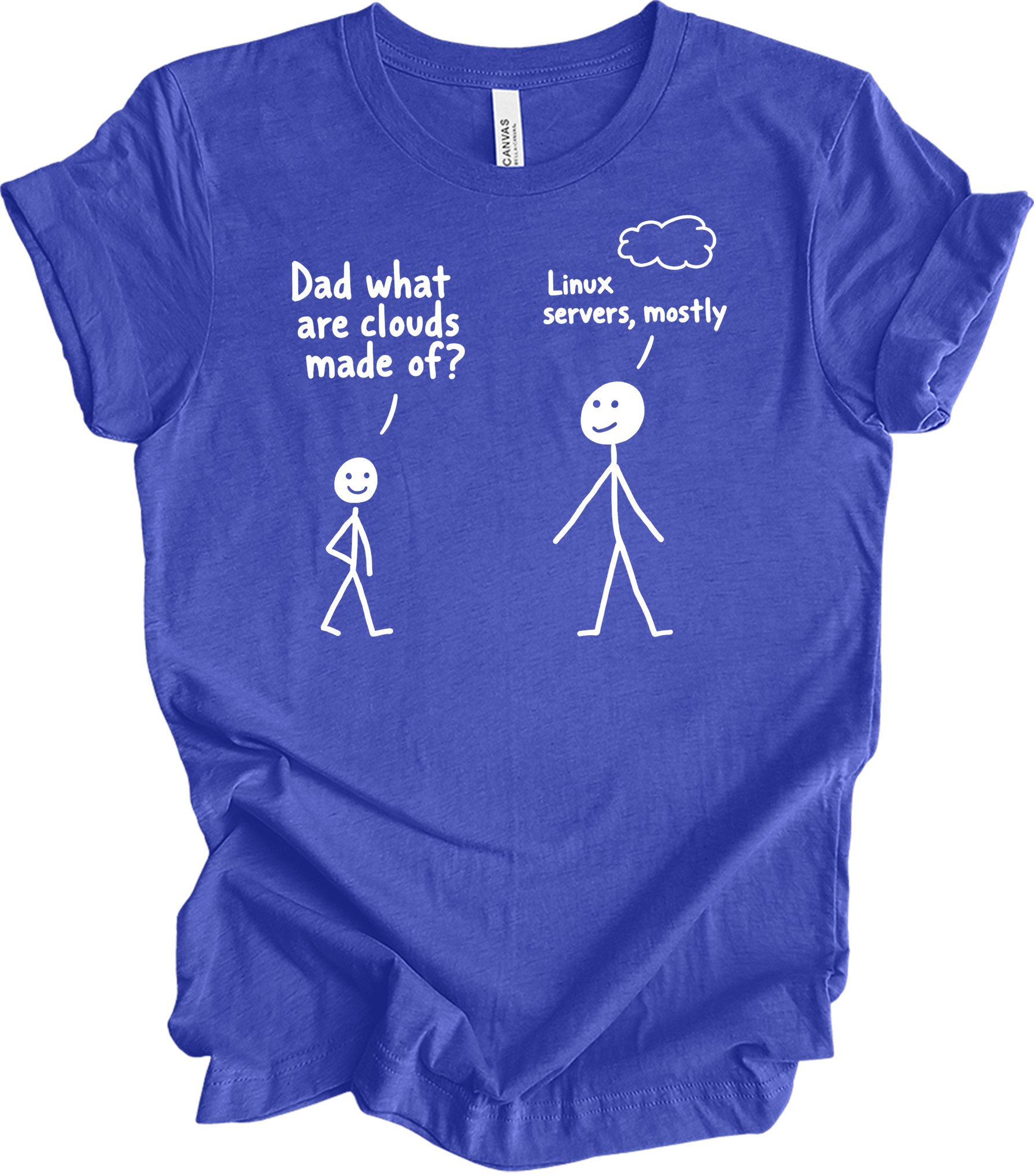 Dad What Are Clouds Made Of? Linux T-Shirt in Heather Royal