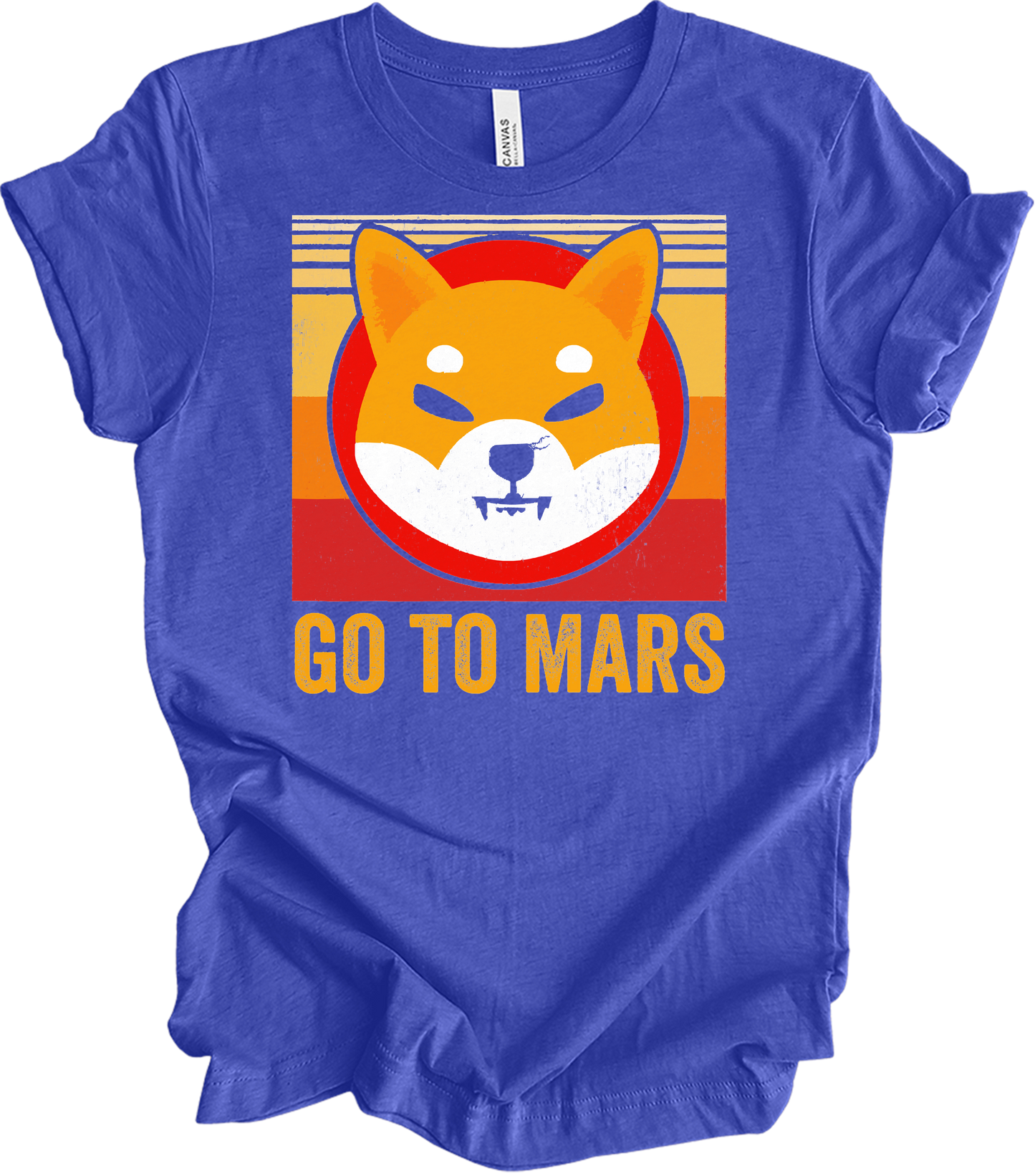 Go To Mars Shiba Inu T-Shirt in Heather Royal