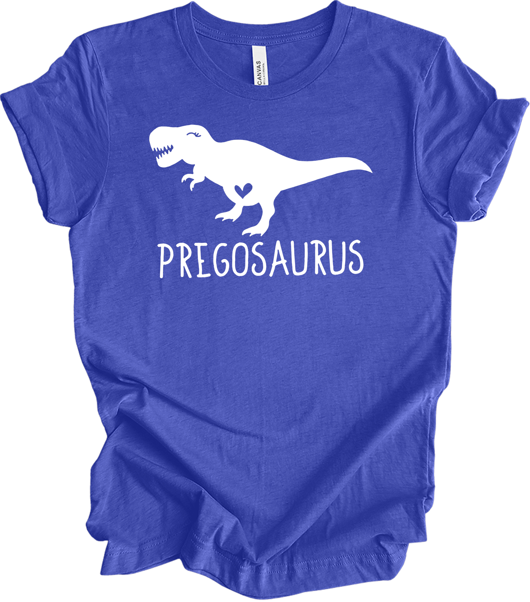 Pregosaurus Pregnancy T-Shirt in Heather Royal