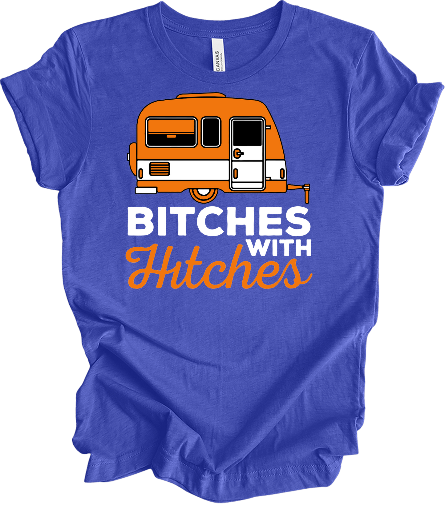 Bitches with Hitches T-Shirt in Heather Royal