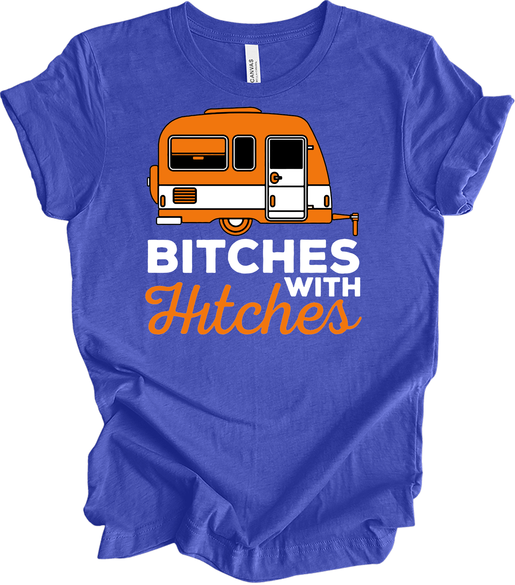 Bitches with Hitches T-Shirt in Heather Royal