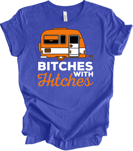 Bitches with Hitches T-Shirt in Heather Royal