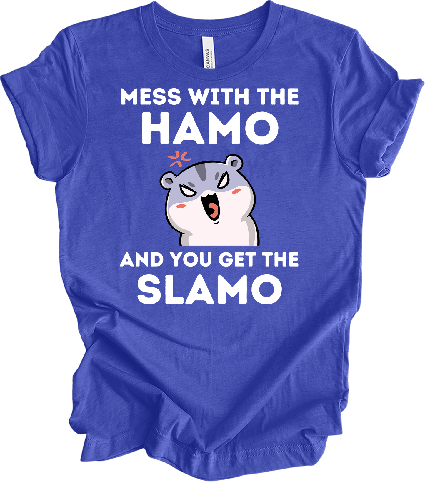 Mess With The Hamo Funny T-Shirt in Heather Royal
