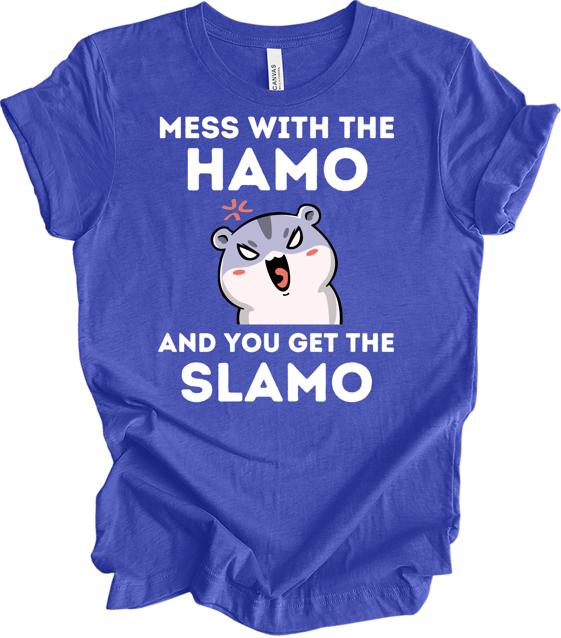 Mess With The Hamo Funny T-Shirt in Heather Royal