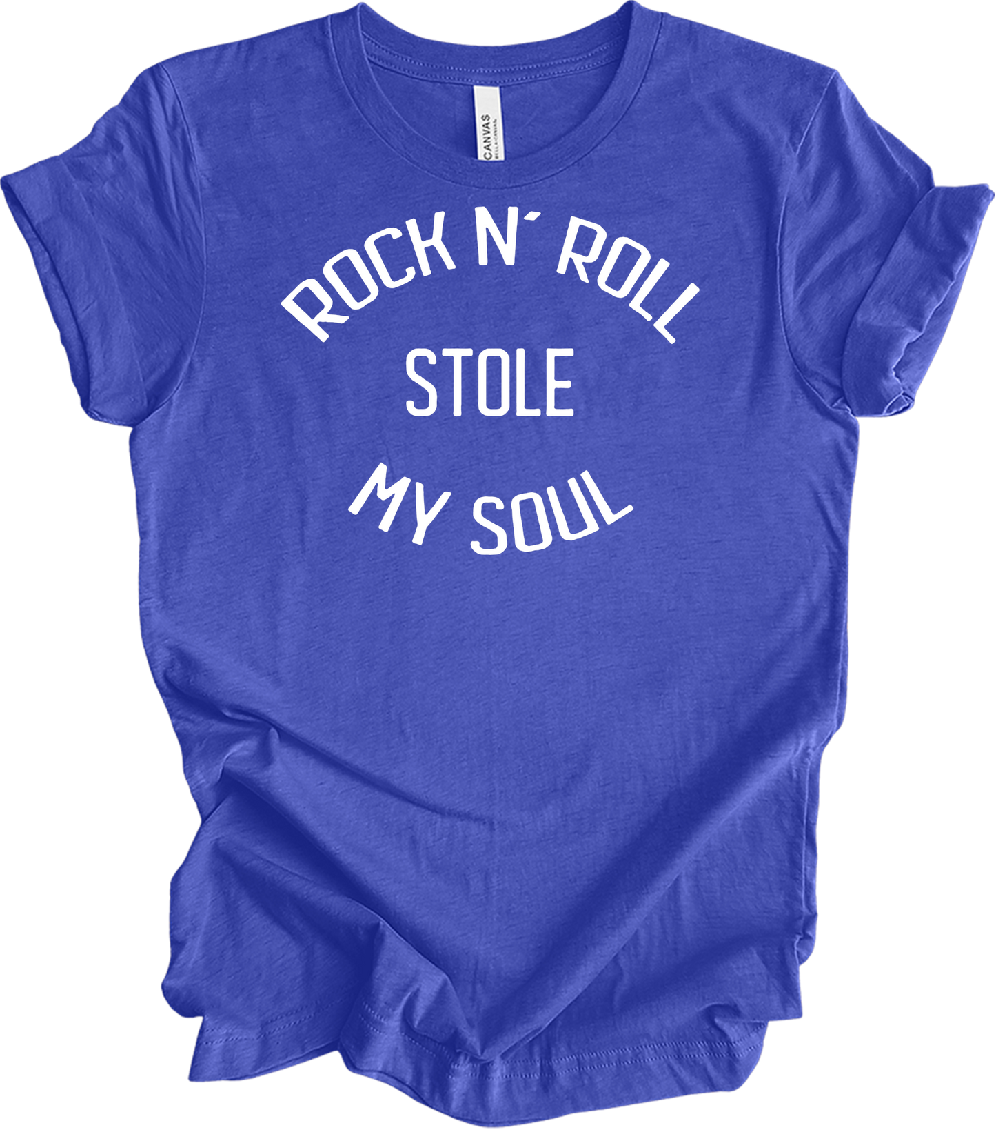 Rock N' Roll Stole My Soul T-Shirt in Heather Royal