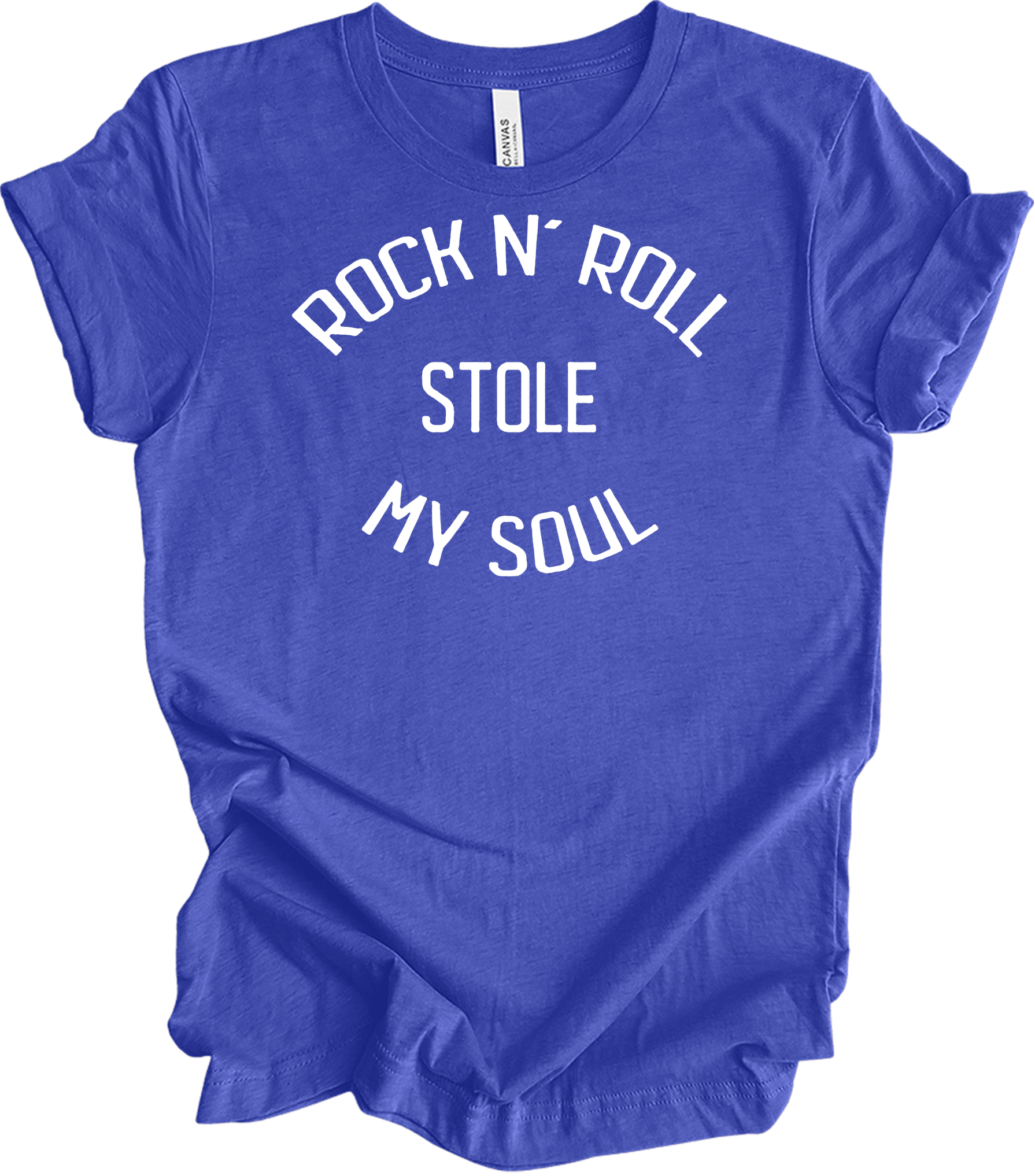 Rock N' Roll Stole My Soul T-Shirt in Heather Royal
