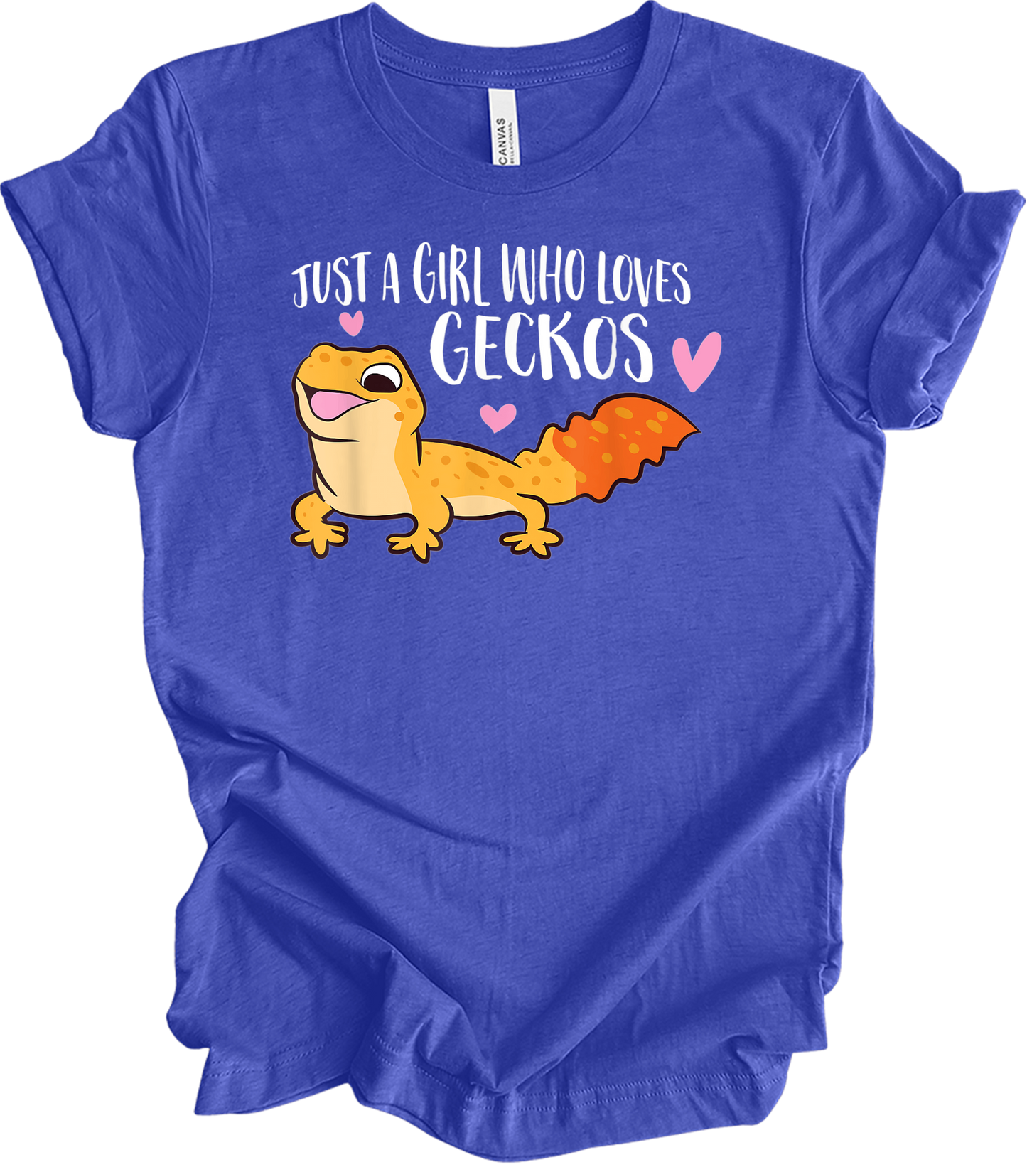 Just a Girl Who Loves Geckos T-Shirt in Heather Royal