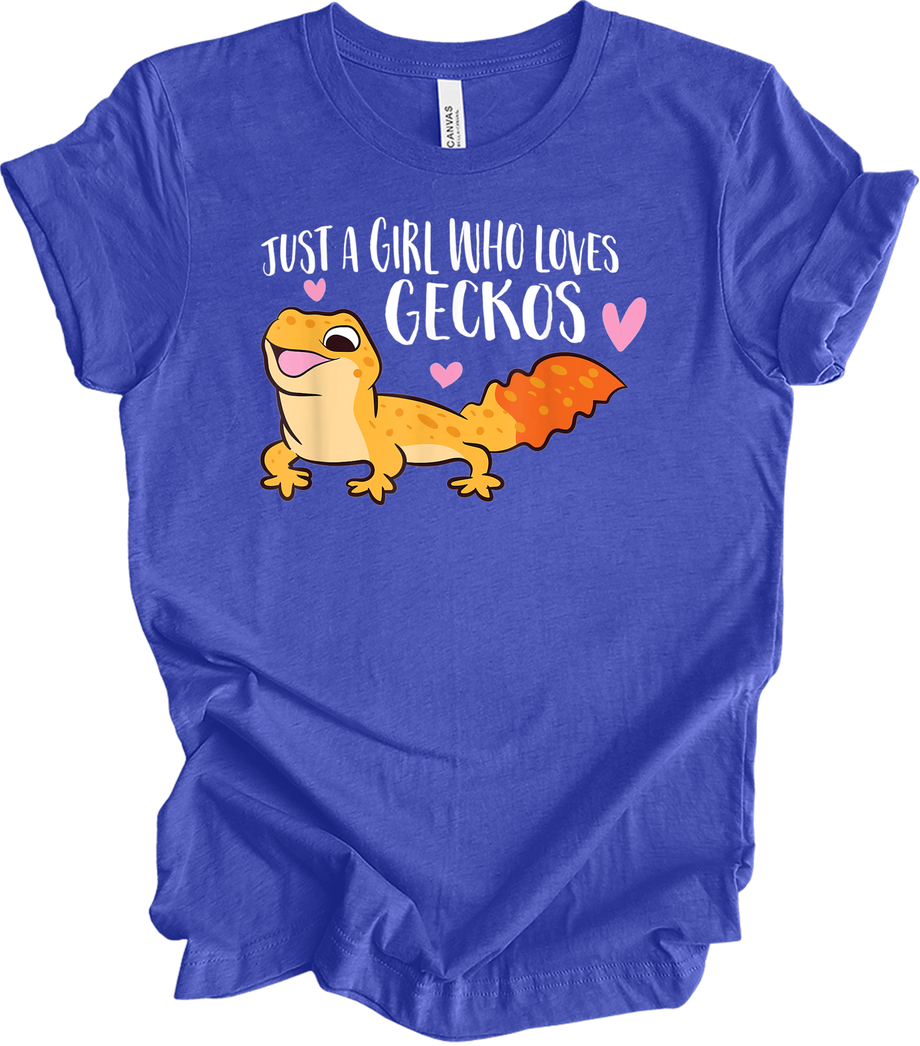 Just a Girl Who Loves Geckos T-Shirt in Heather Royal