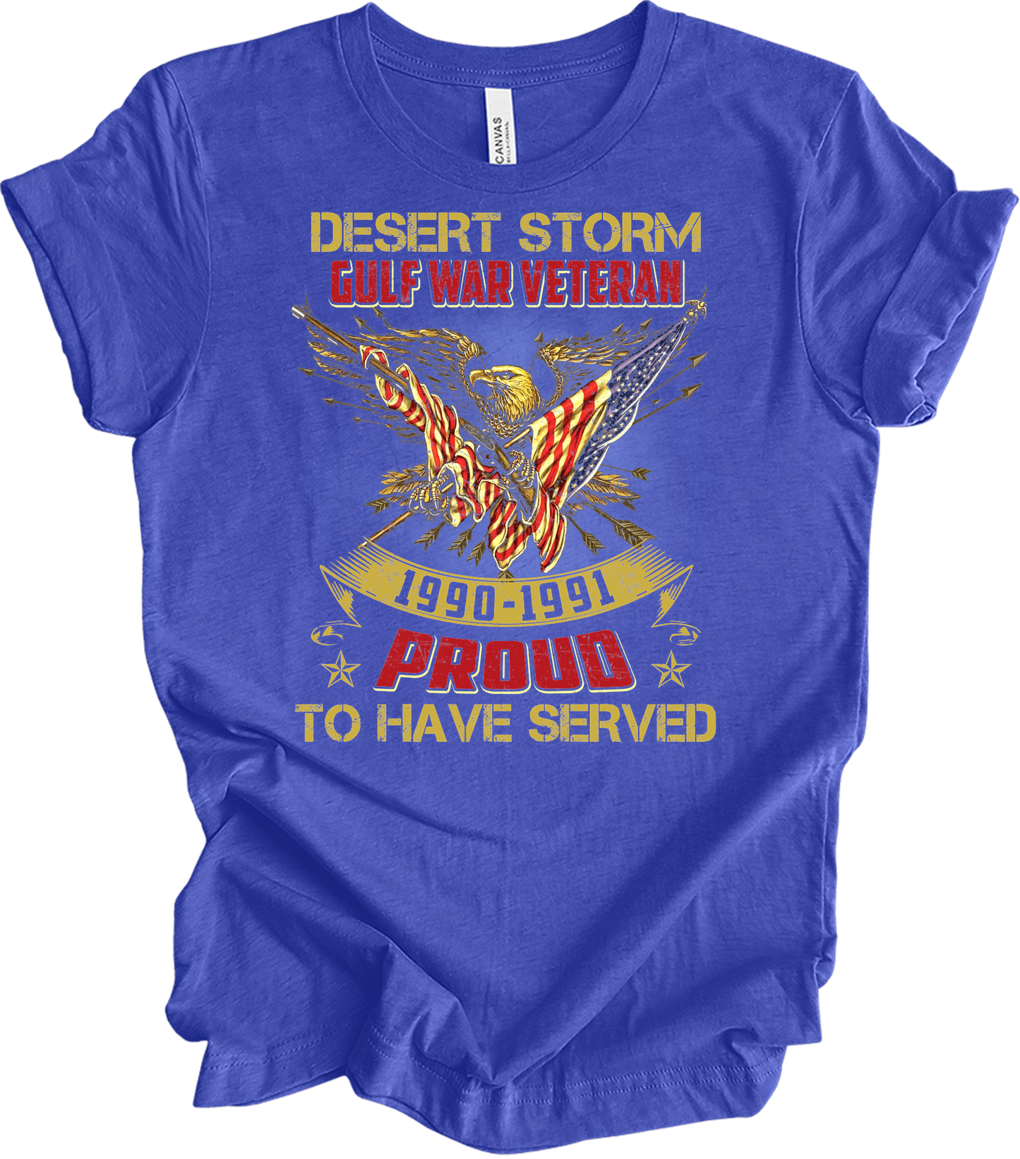 Desert Storm Veteran Proud T-Shirt in Heather Royal