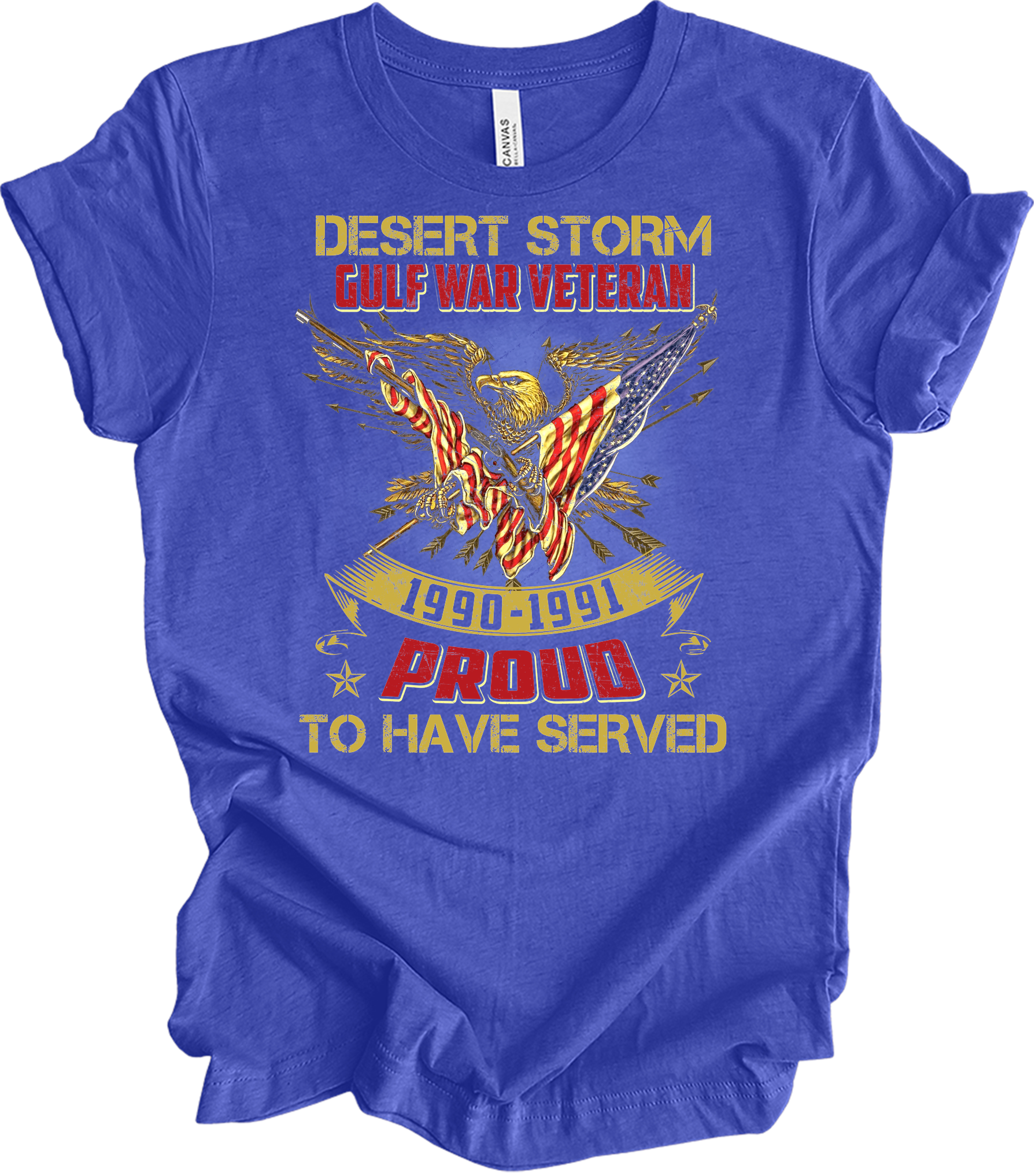 Desert Storm Veteran Proud T-Shirt in Heather Royal