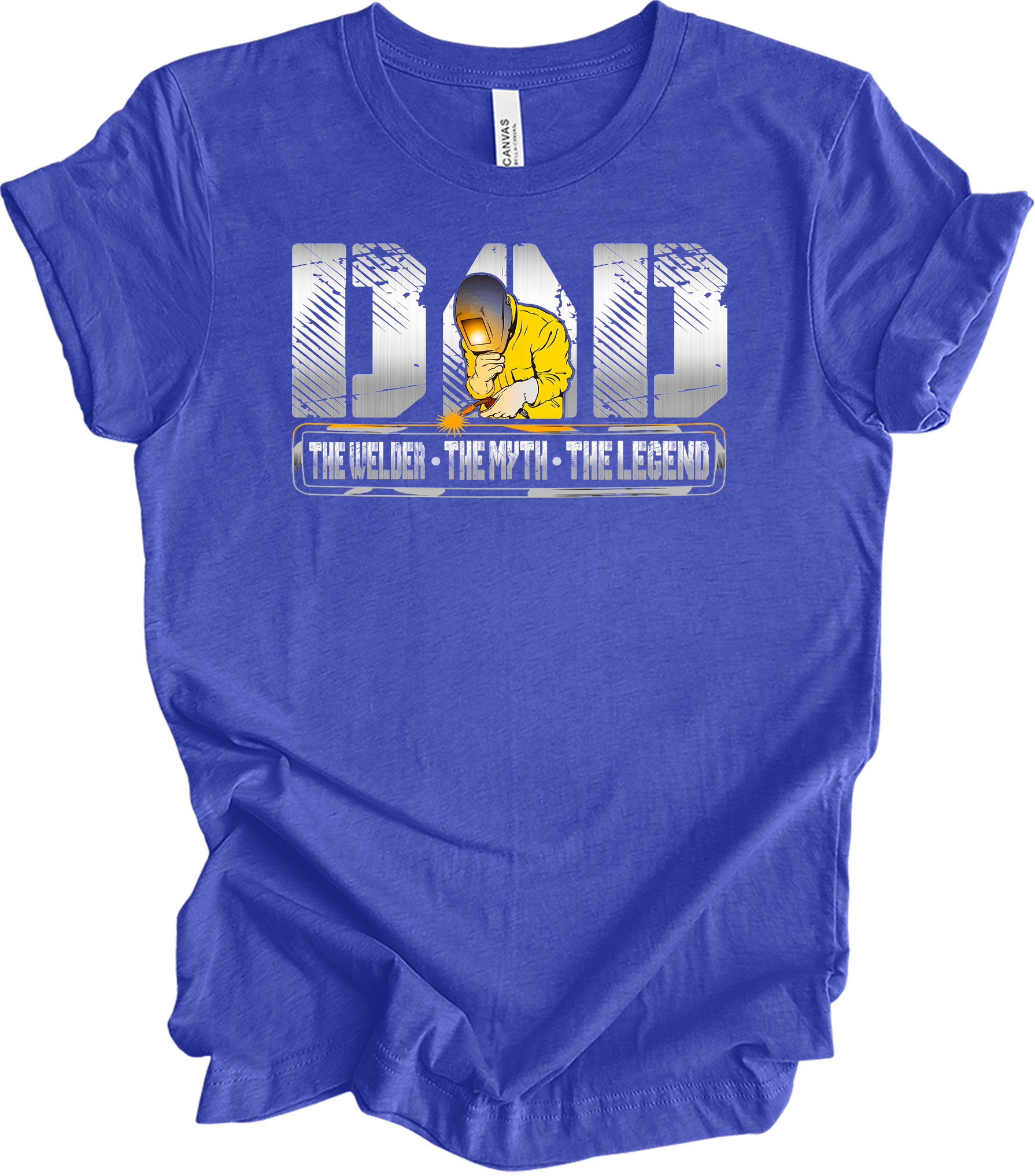Welder Dad: The Myth, The Legend T-Shirt in Heather Royal