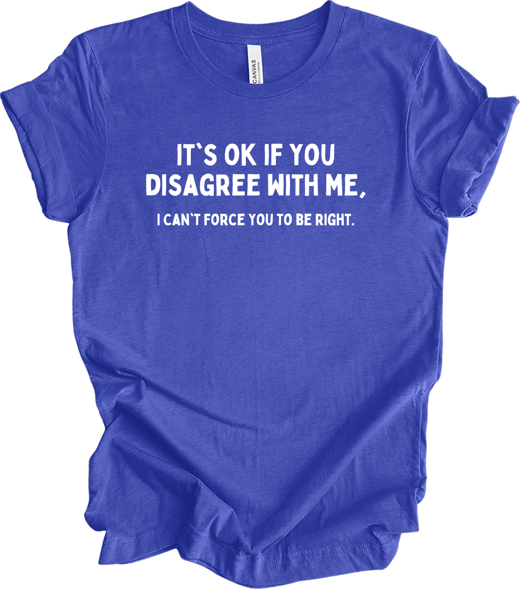 Disagree with Me Funny T-Shirt in Heather Royal