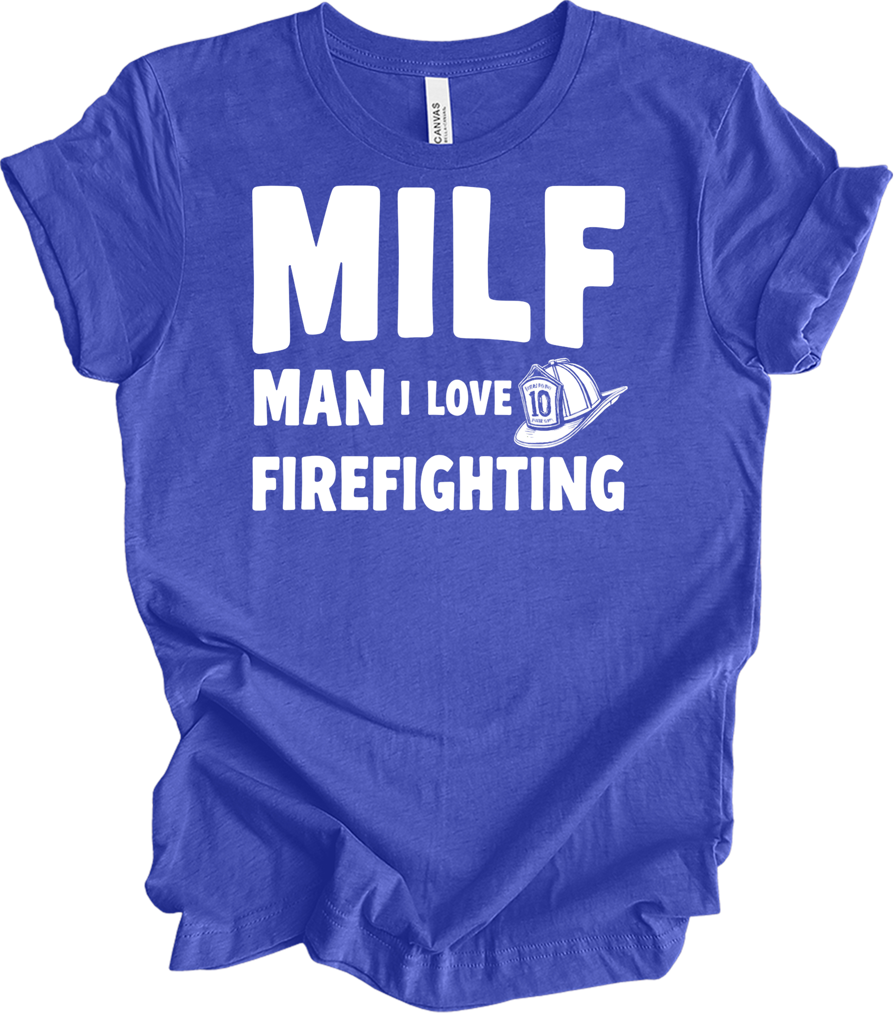 MILF Man I Love Firefighting T-Shirt in Heather Royal