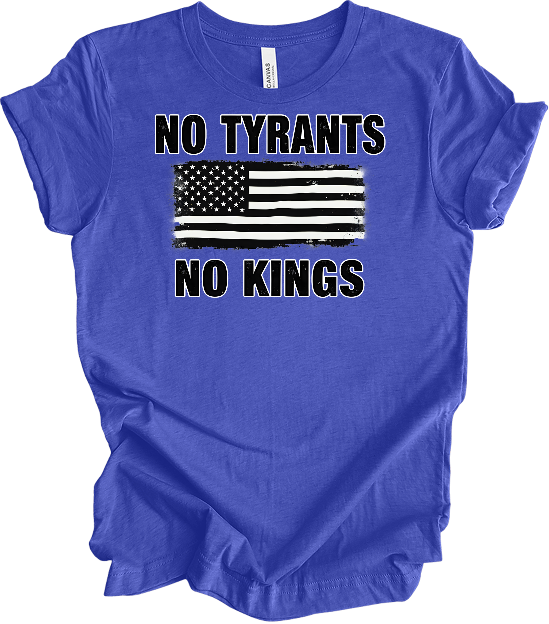No Tyrants No Kings T-Shirt in Heather Royal
