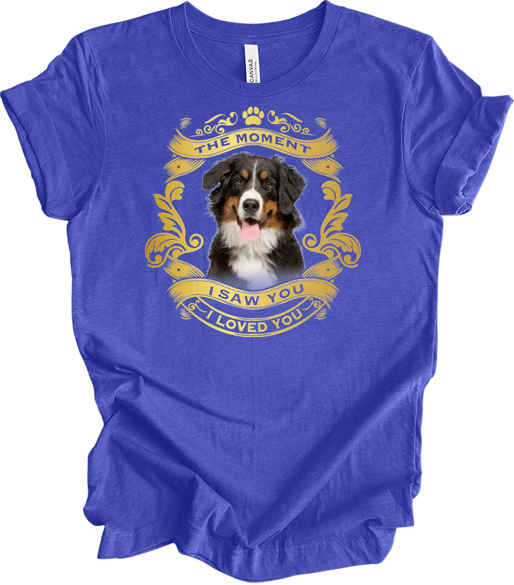 Bernese Mountain Dog Love T-Shirt in Heather Royal