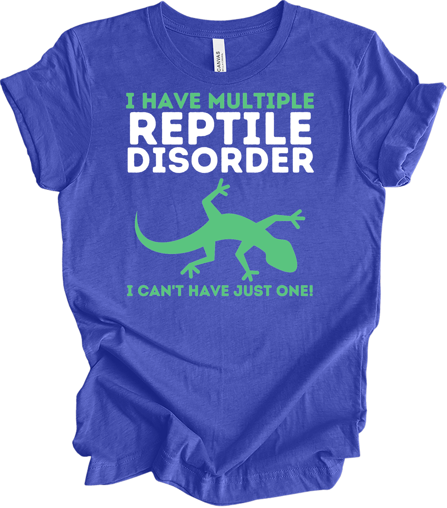 Reptile Lover - Funny Multiple Reptile Disorder Lizard T-Shirt in Heather Royal