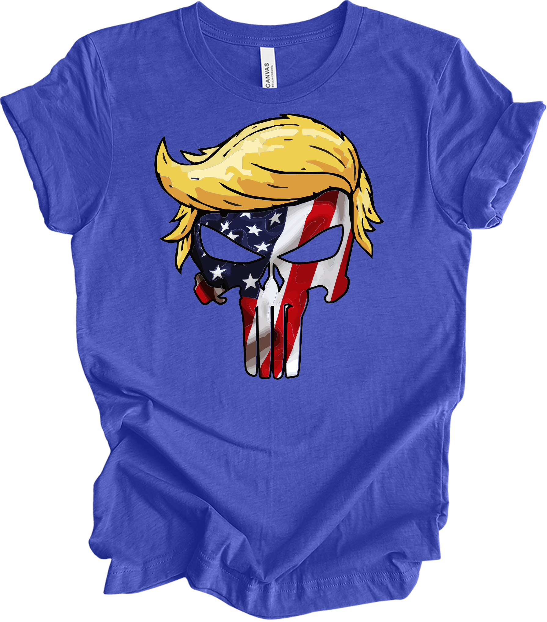 Trump Punisher Flag T-Shirt in Heather Royal