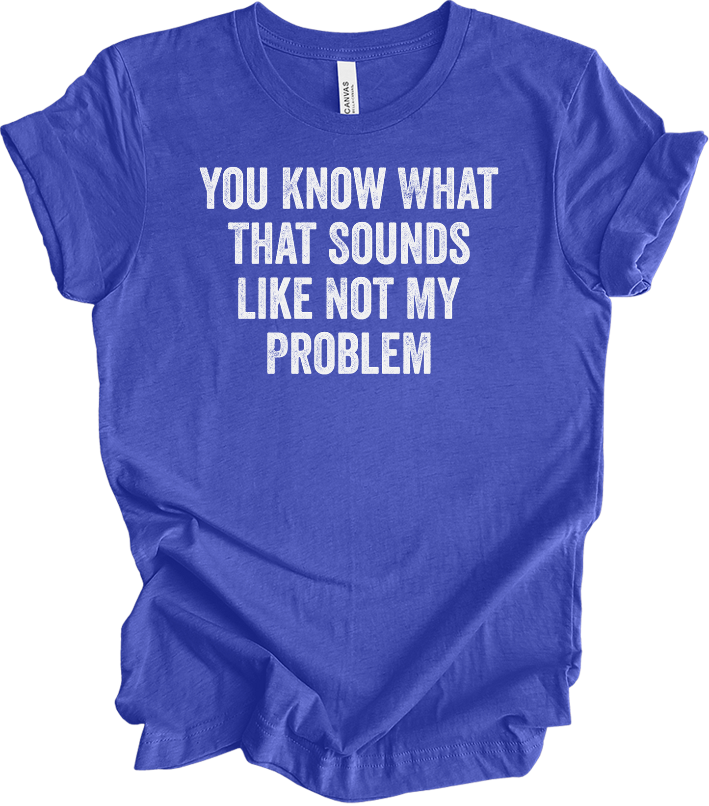 Not My Problem Funny T-Shirt in Heather Royal