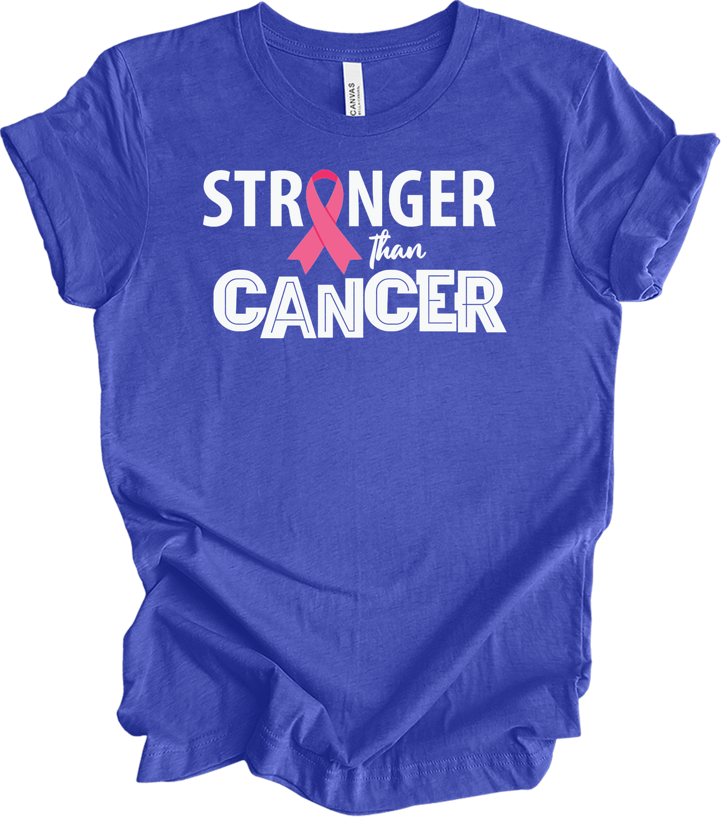 Stronger Than Cancer T-Shirt in Heather Royal