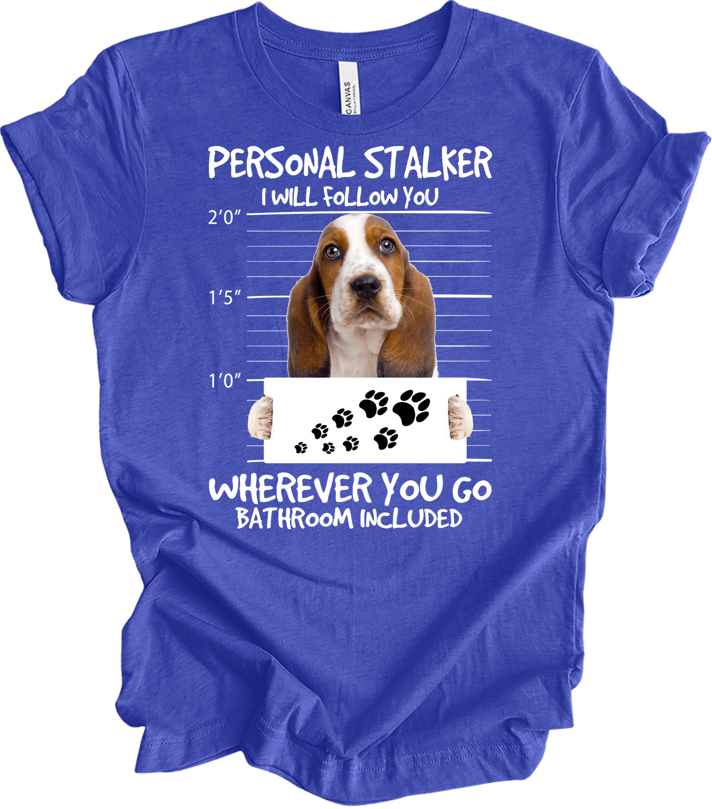 Basset Hound Stalker T-Shirt in Heather Royal