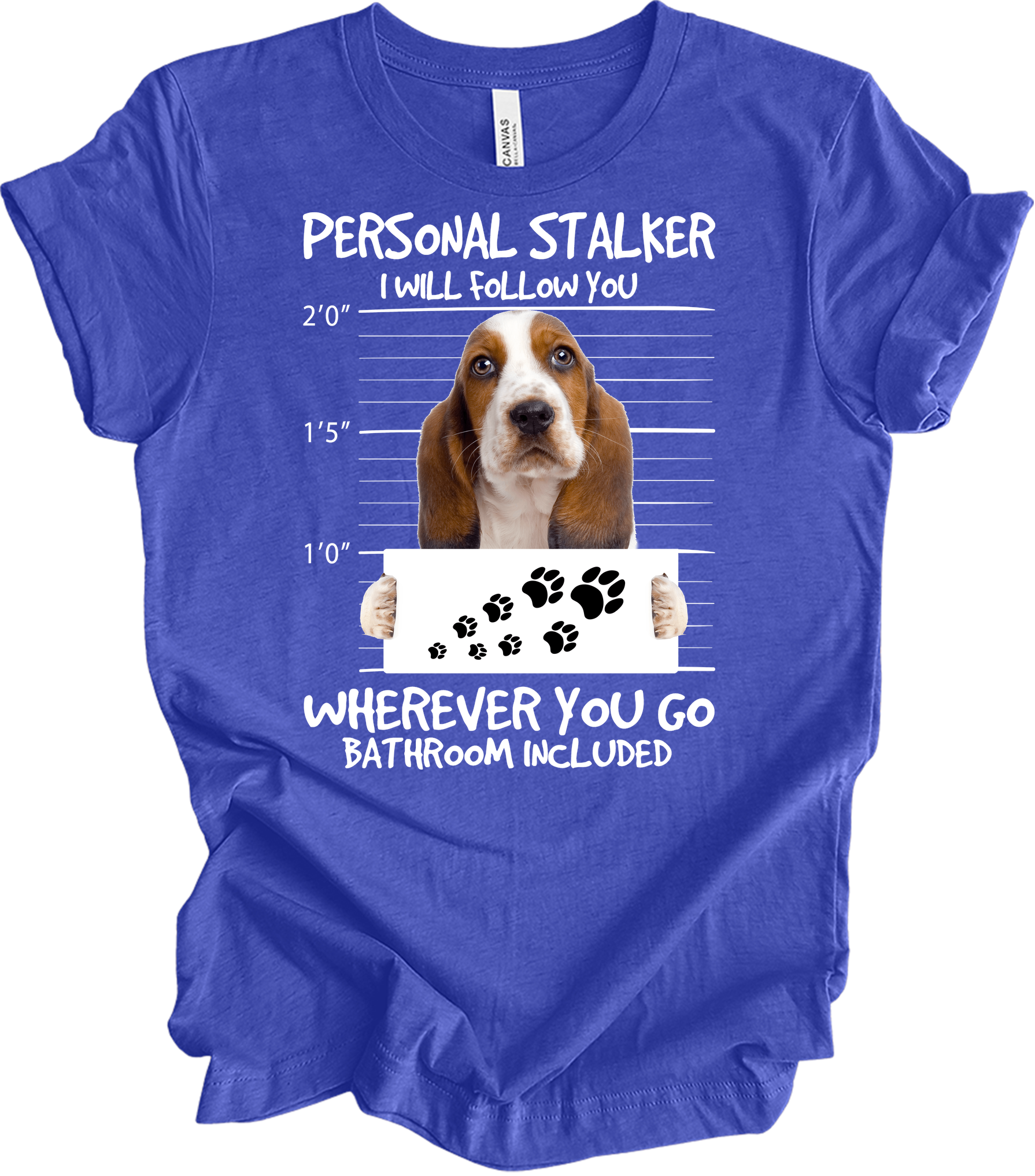 Basset Hound Stalker T-Shirt in Heather Royal