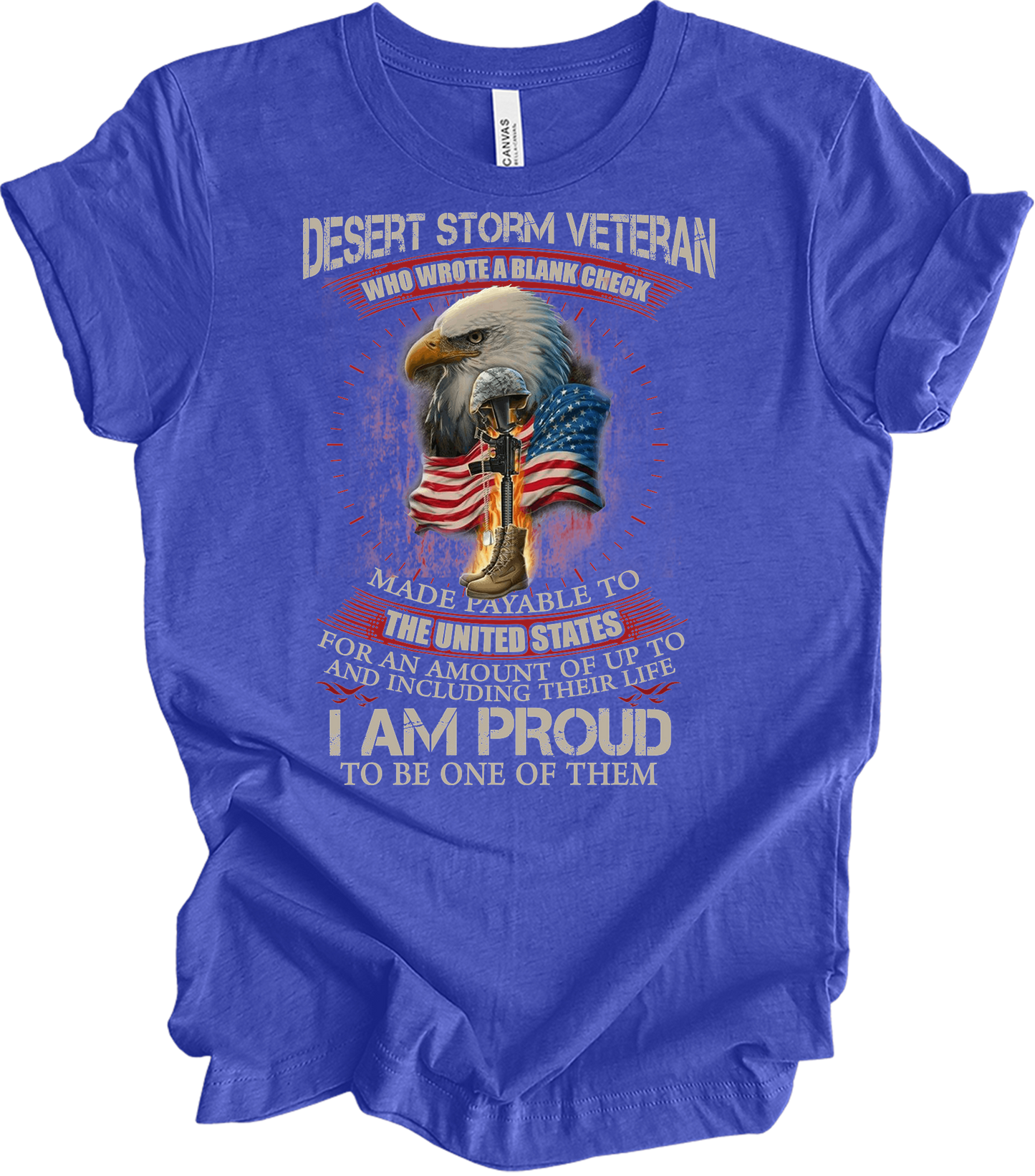 Desert Storm Veteran T-Shirt in Heather Royal