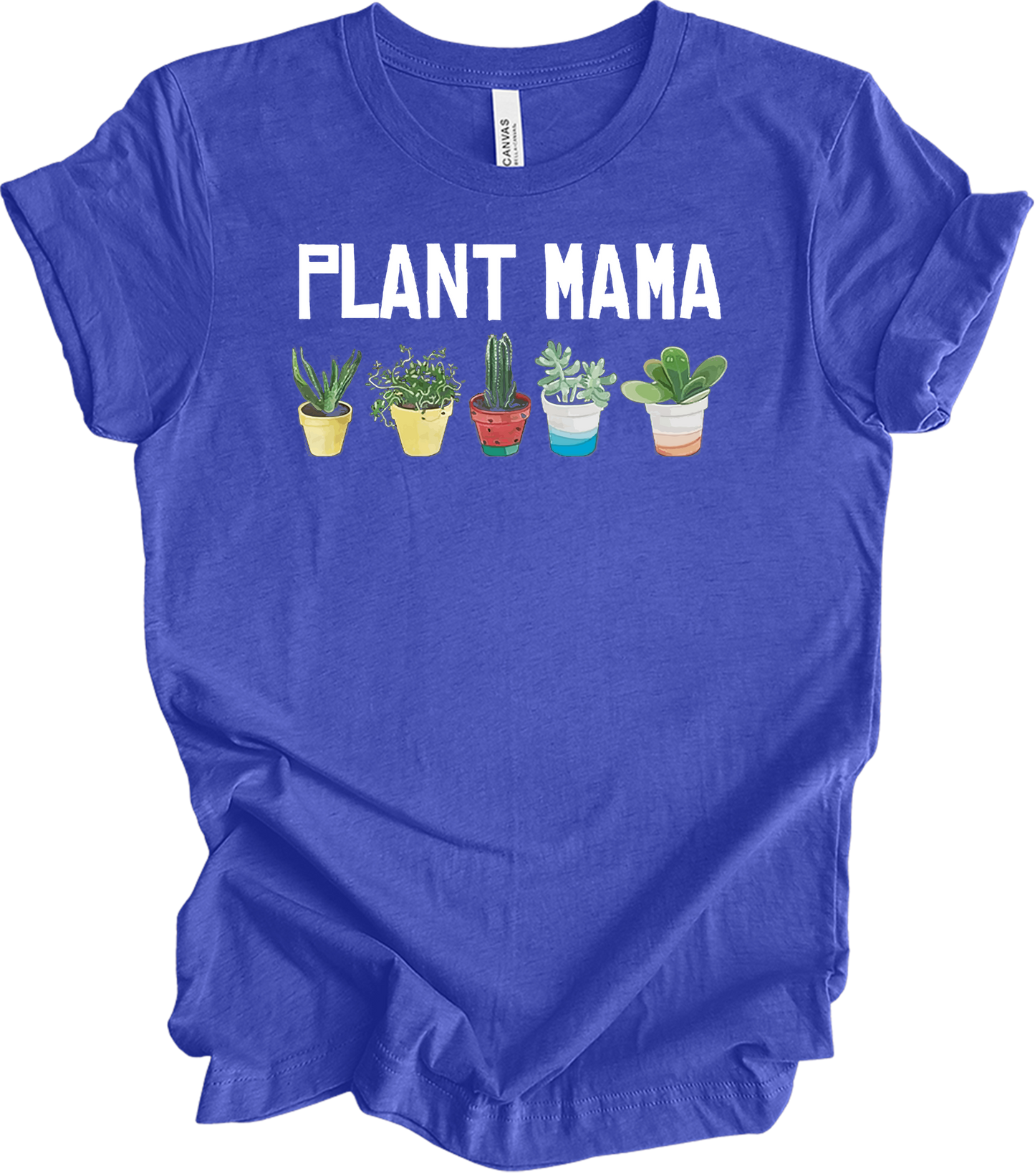 Plant Mama - Cute Plants T-Shirt in Heather Royal